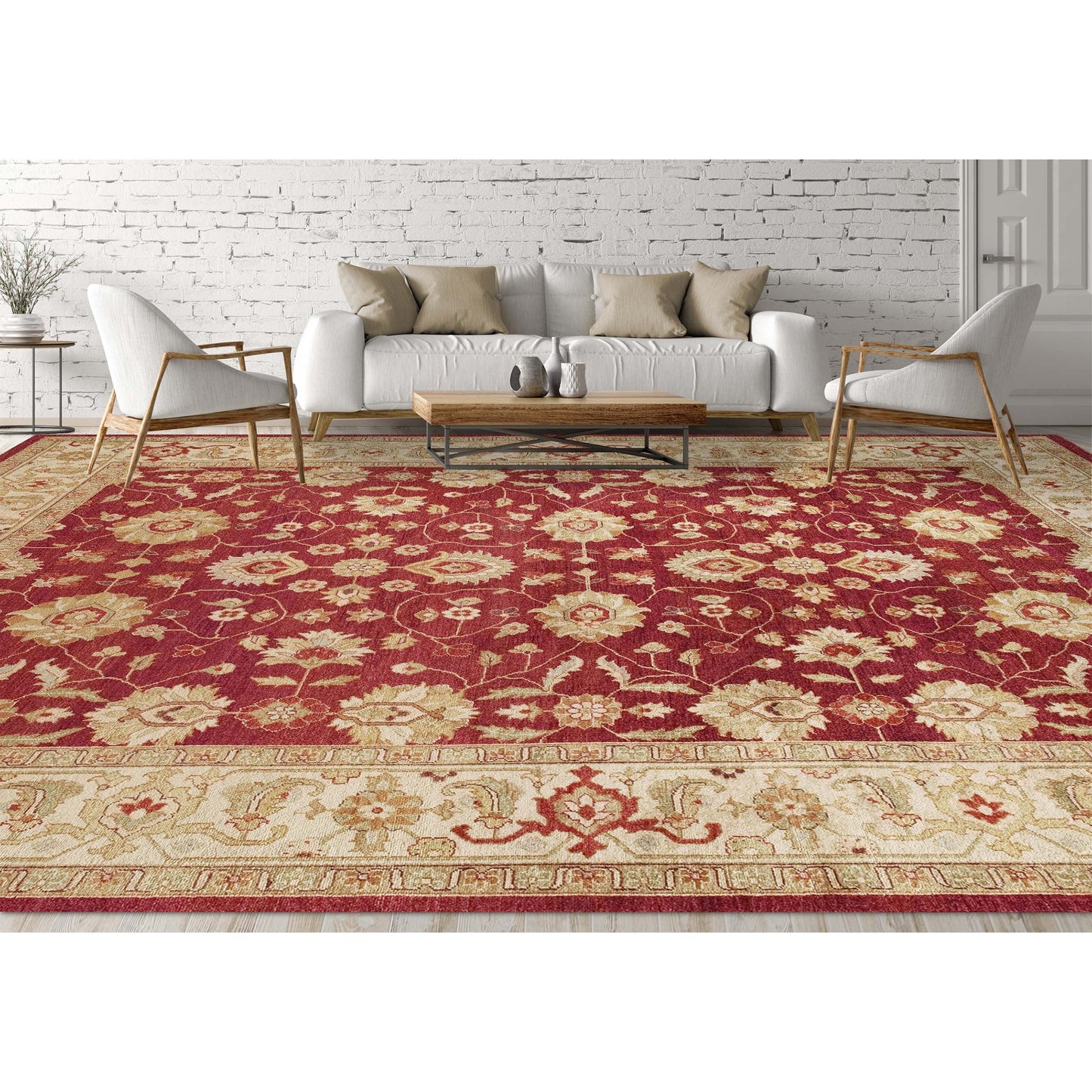 MANCHURIA LILIJ RED / CREAM 12' X 20'5"