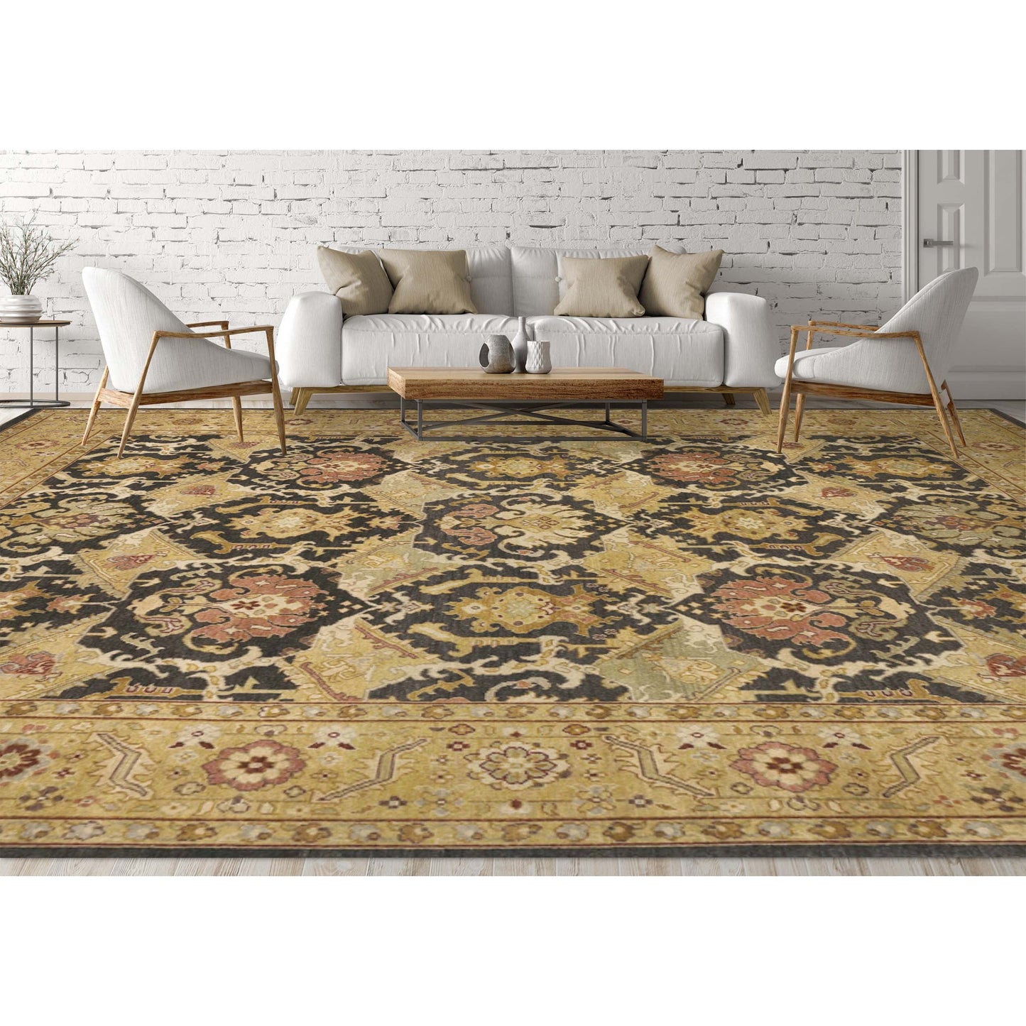 MANCHURIA MAHAJ BROWN / GOLD 13'5" X 28'7"