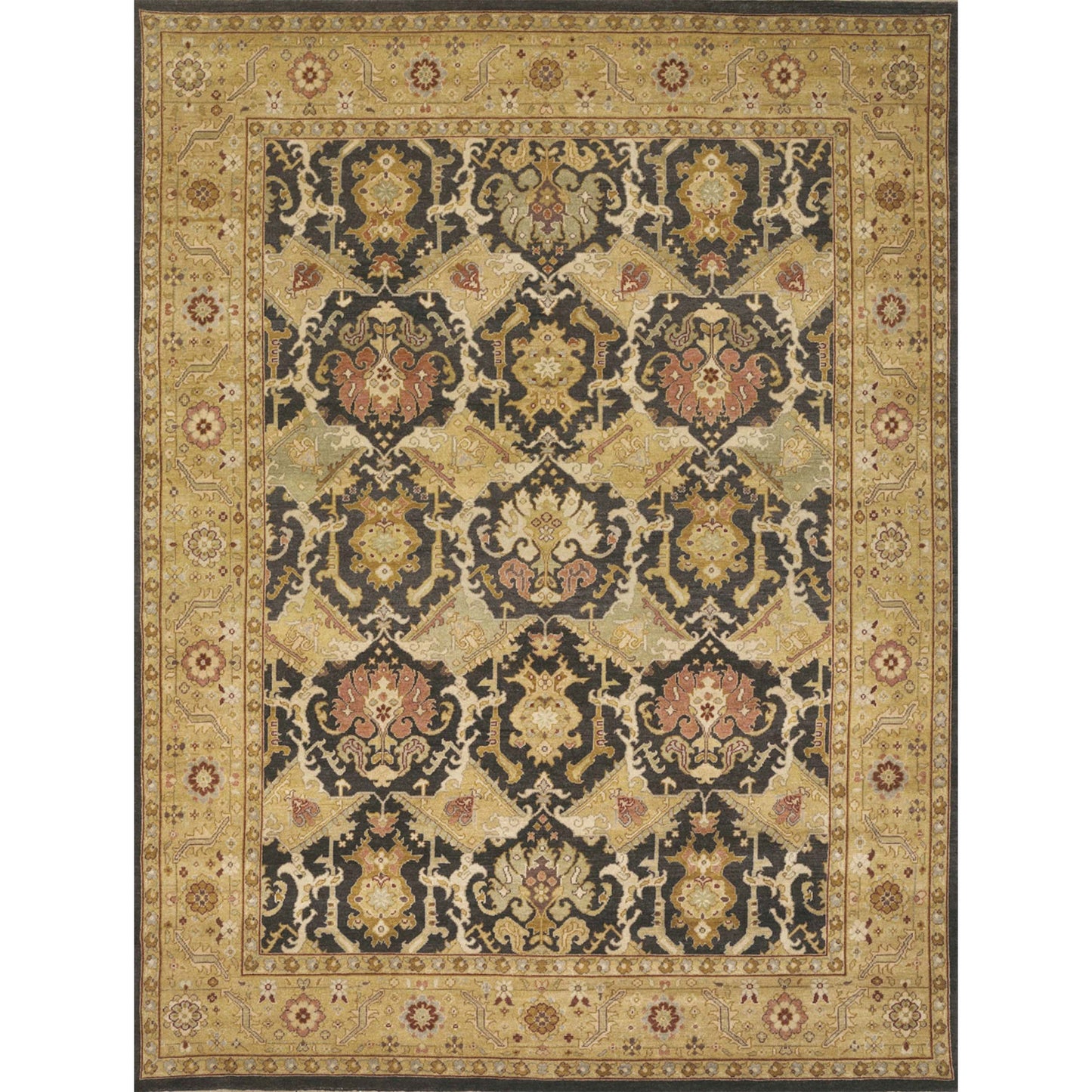 MANCHURIA MAHAJ BROWN / GOLD 13'5" X 28'7"