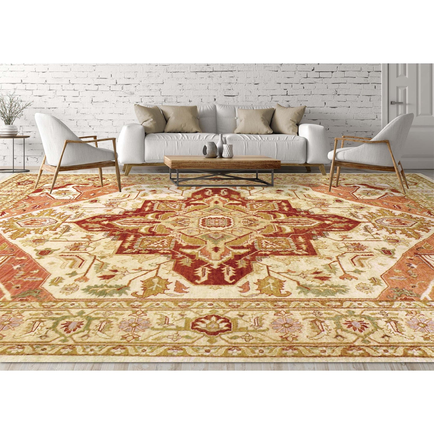 MANCHURIA SERAJ CREAM / LIGHT GOLD 16'3" X 28'4"