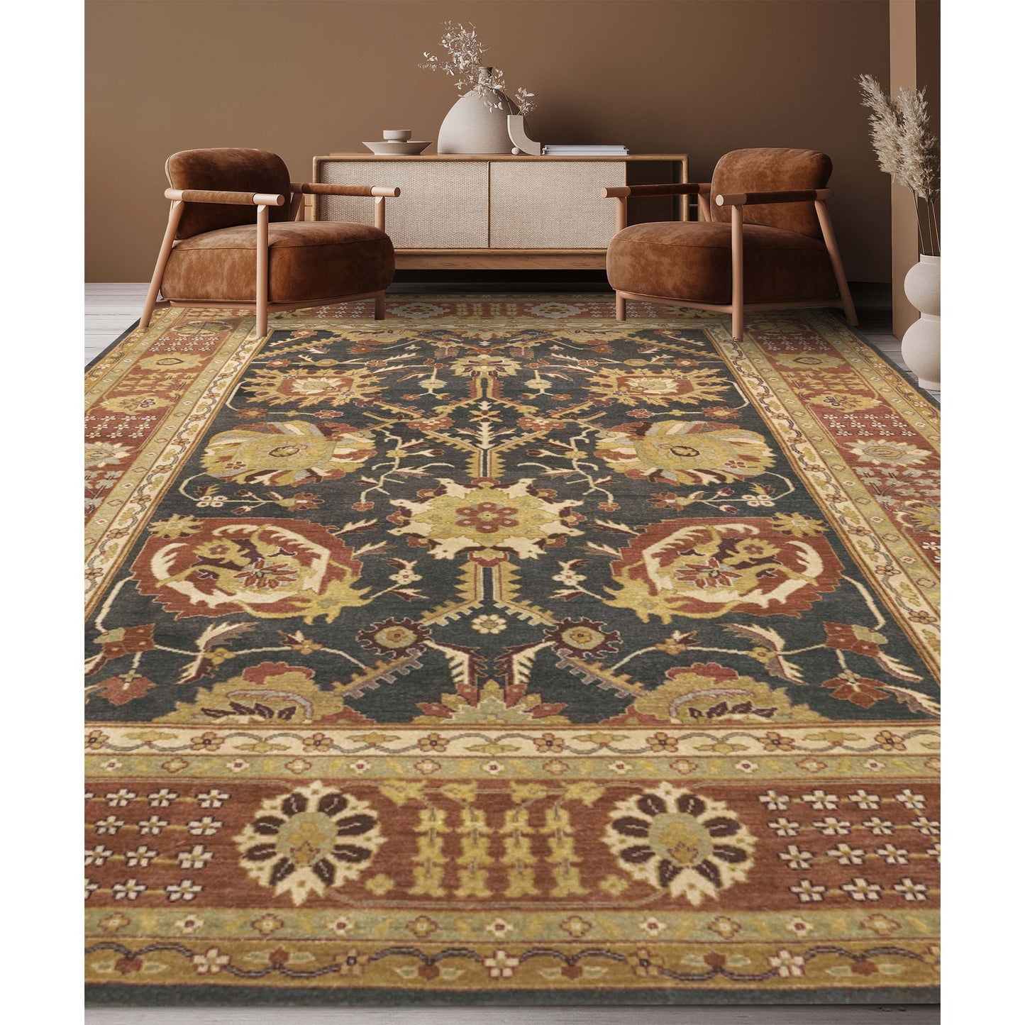MANCHURIA TABRJ BROWN / RUST 16'8" X 28'4"