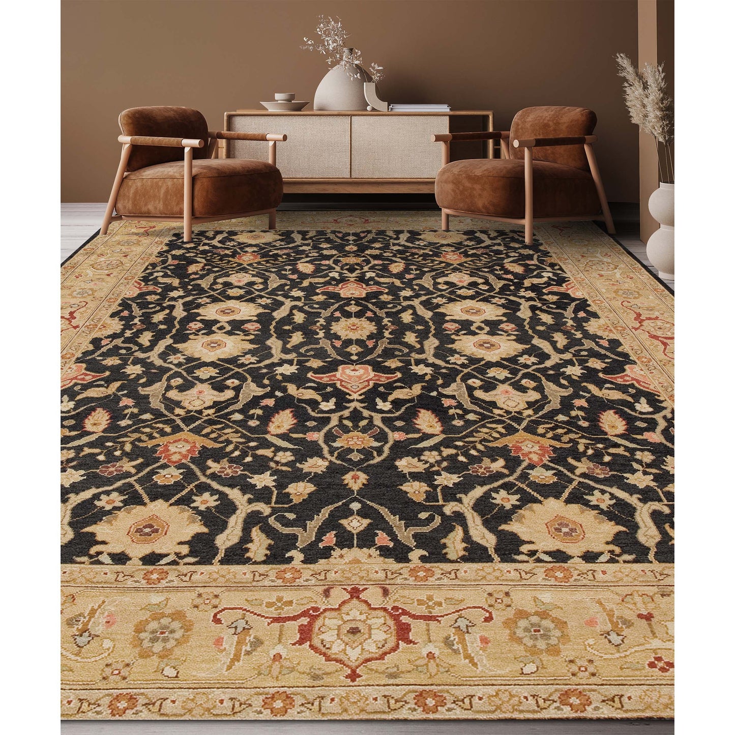 MANCHURIA TEHRJ BLACK / DARK GOLD 12' X 20'3"