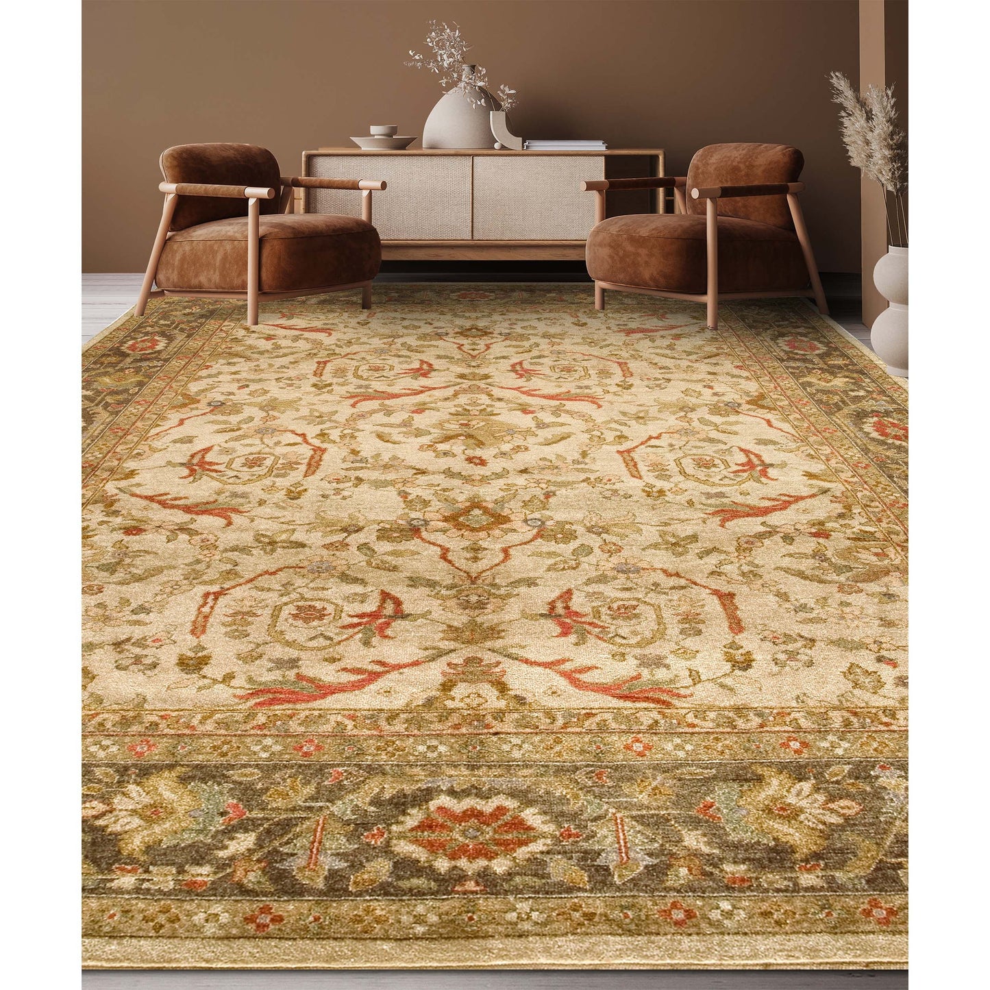 MANCHURIA ZIEGJ CREAM / WALNUT 14'4" X 26'2"