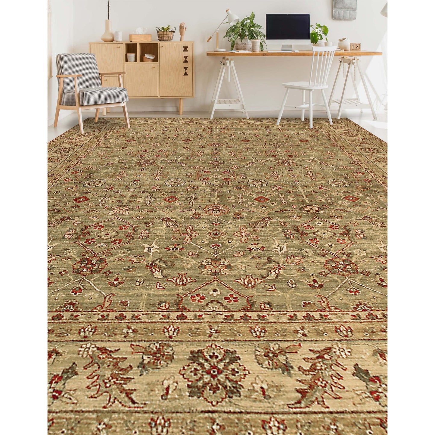 MOUNTAIN KING FERJP LIGHT GREEN / CREAM 14'1" X 28'1"