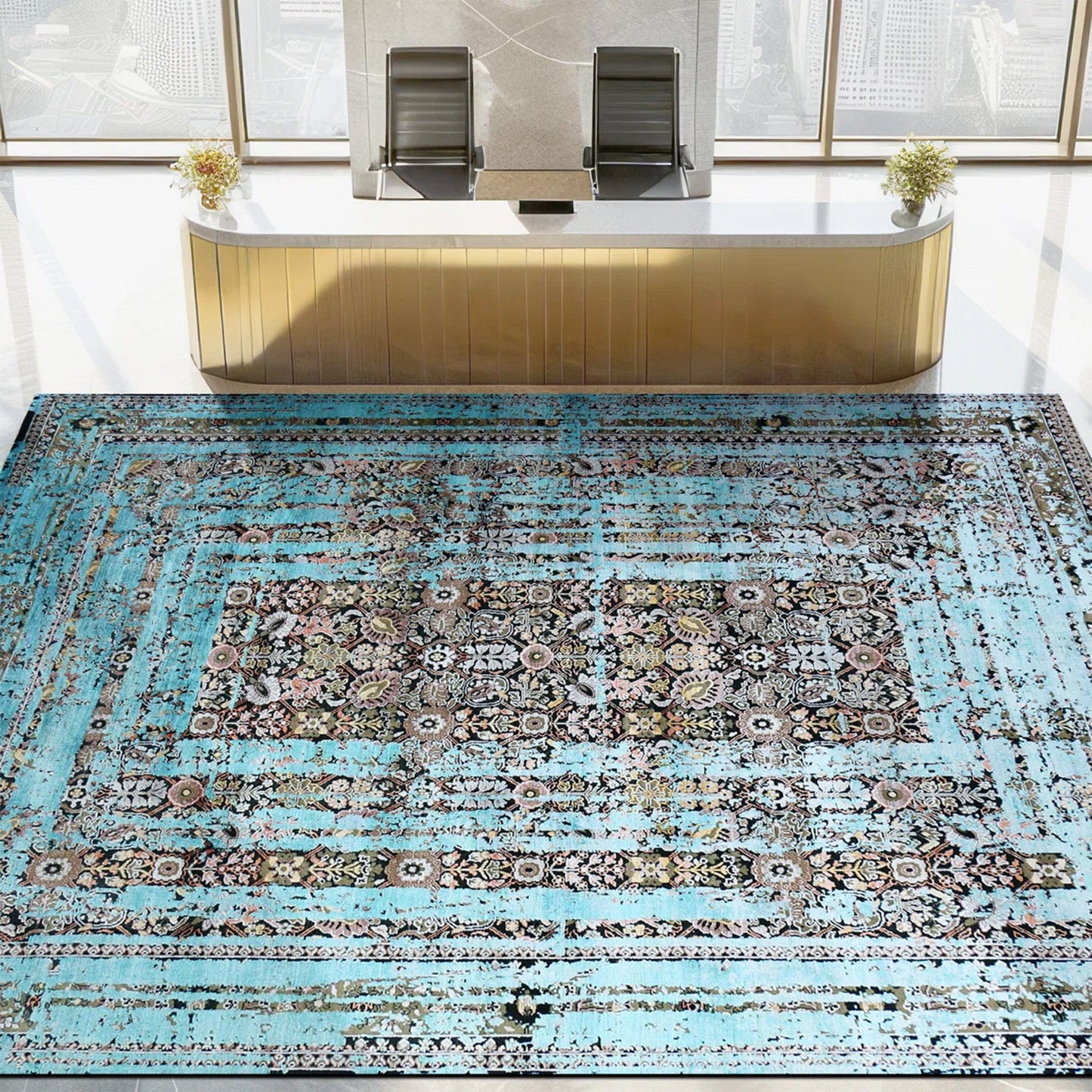 NEO VILLA R5064 CAMEL / TURQUOISE