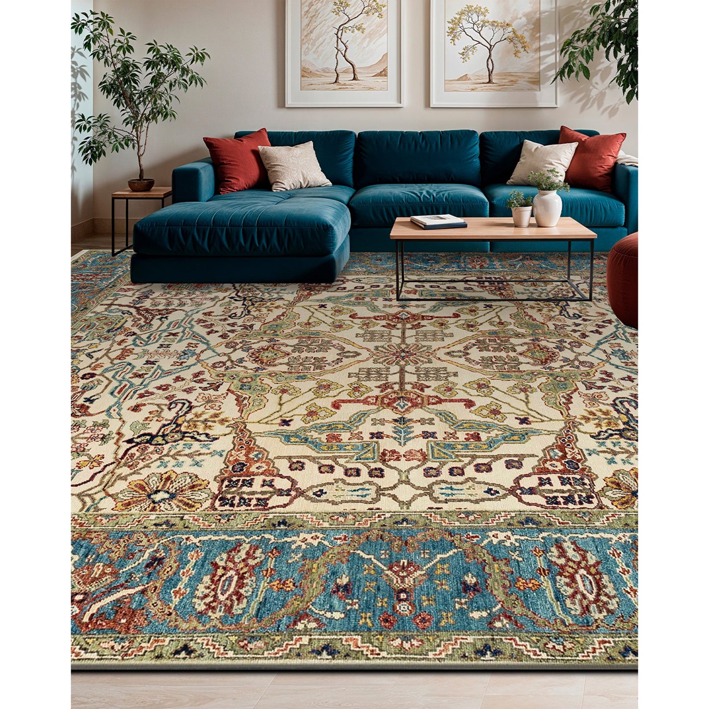 NEO VILLA ALL WOOL 11-KP IVORY / BLUE
