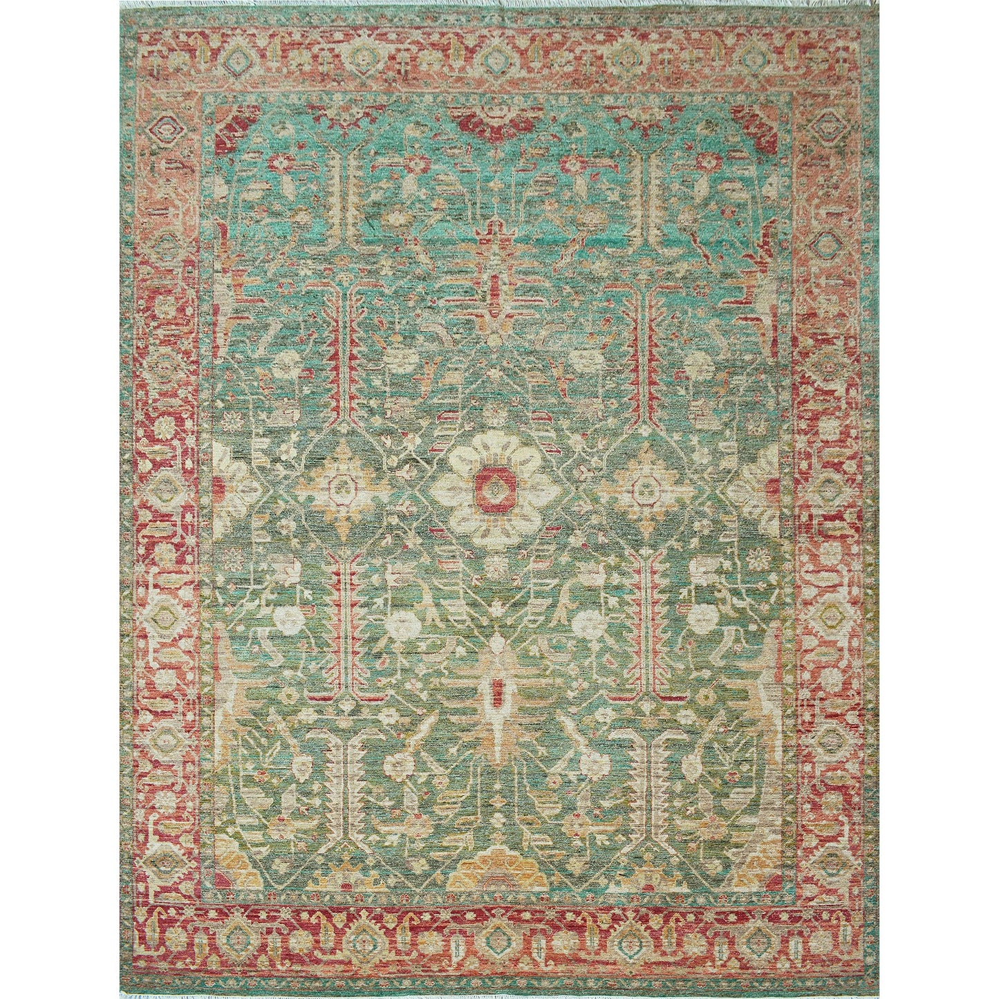 NEO VILLA ALL WOOL 5802L LIGHT GREEN / RED