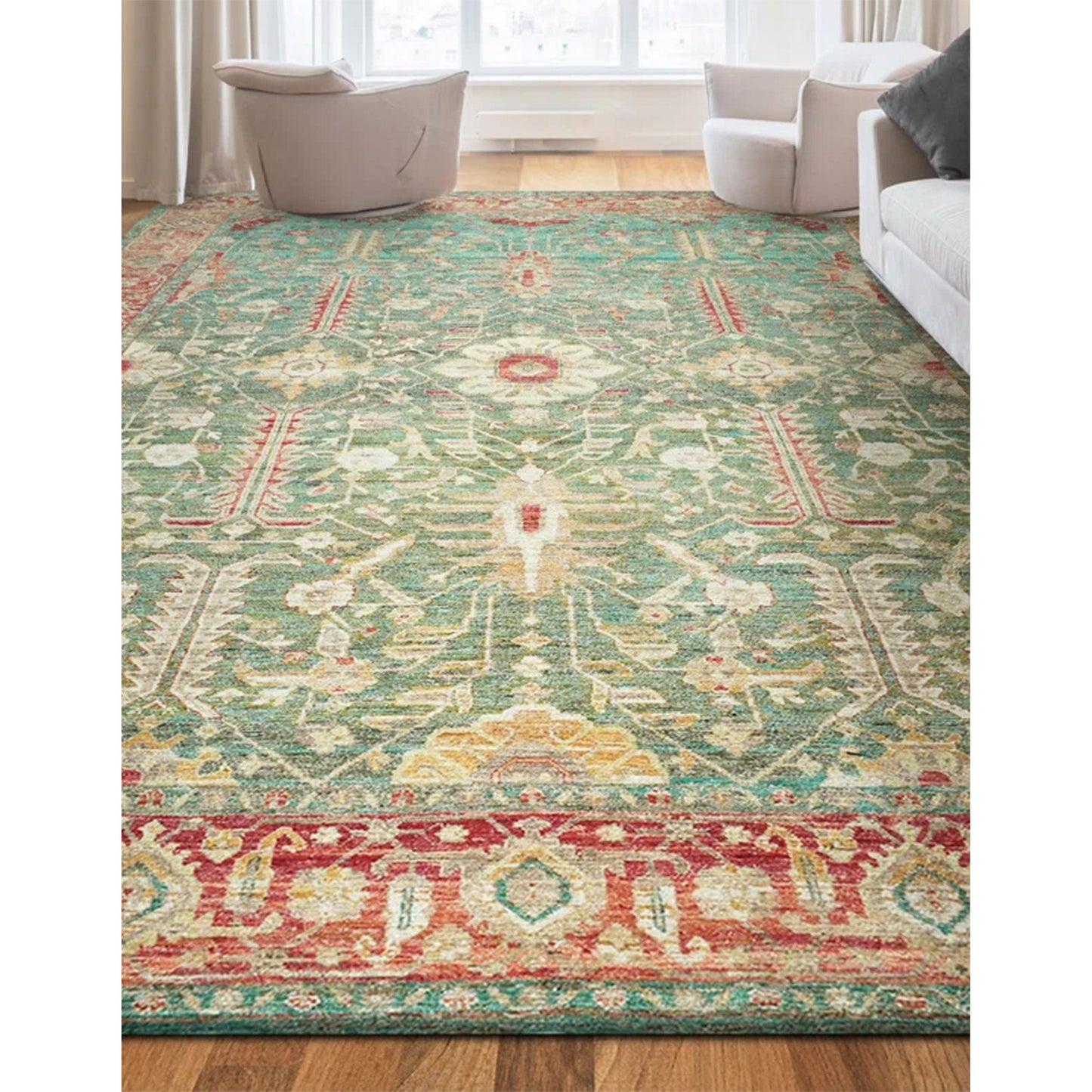 NEO VILLA ALL WOOL 5802L LIGHT GREEN / RED