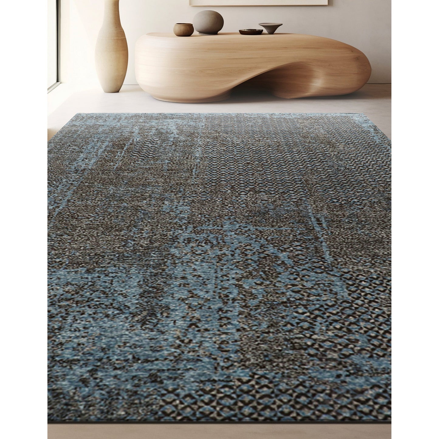 NEO VILLA ALL WOOL KEML2 CHARCOAL / BLUE