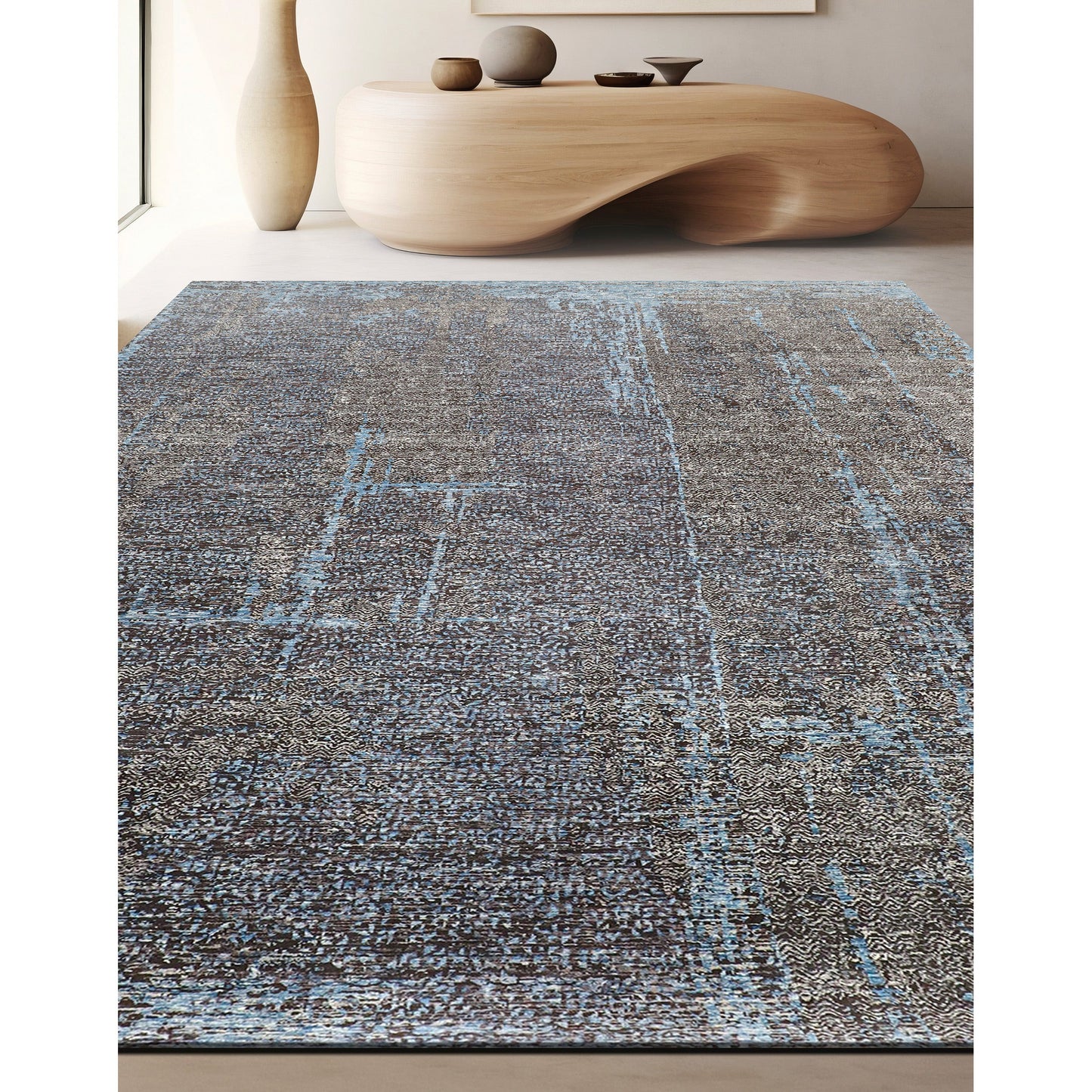 NEO VILLA ALL WOOL KM17C CHARCOAL / BLUE