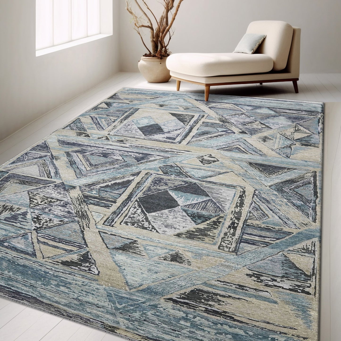 NEO VILLA ALL WOOL VE012 GREY / BLUE
