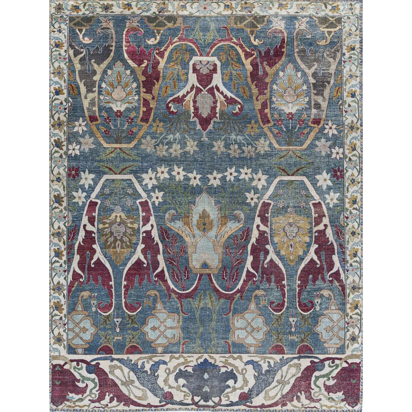 SONA ANTIQUE ALL WOOL AC228 BLUE / CREAM