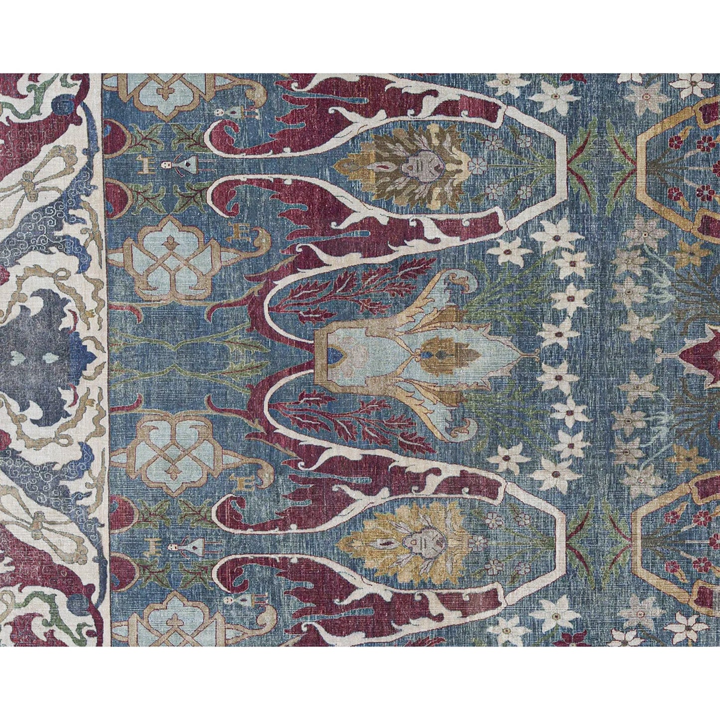 SONA ANTIQUE ALL WOOL AC228 BLUE / CREAM