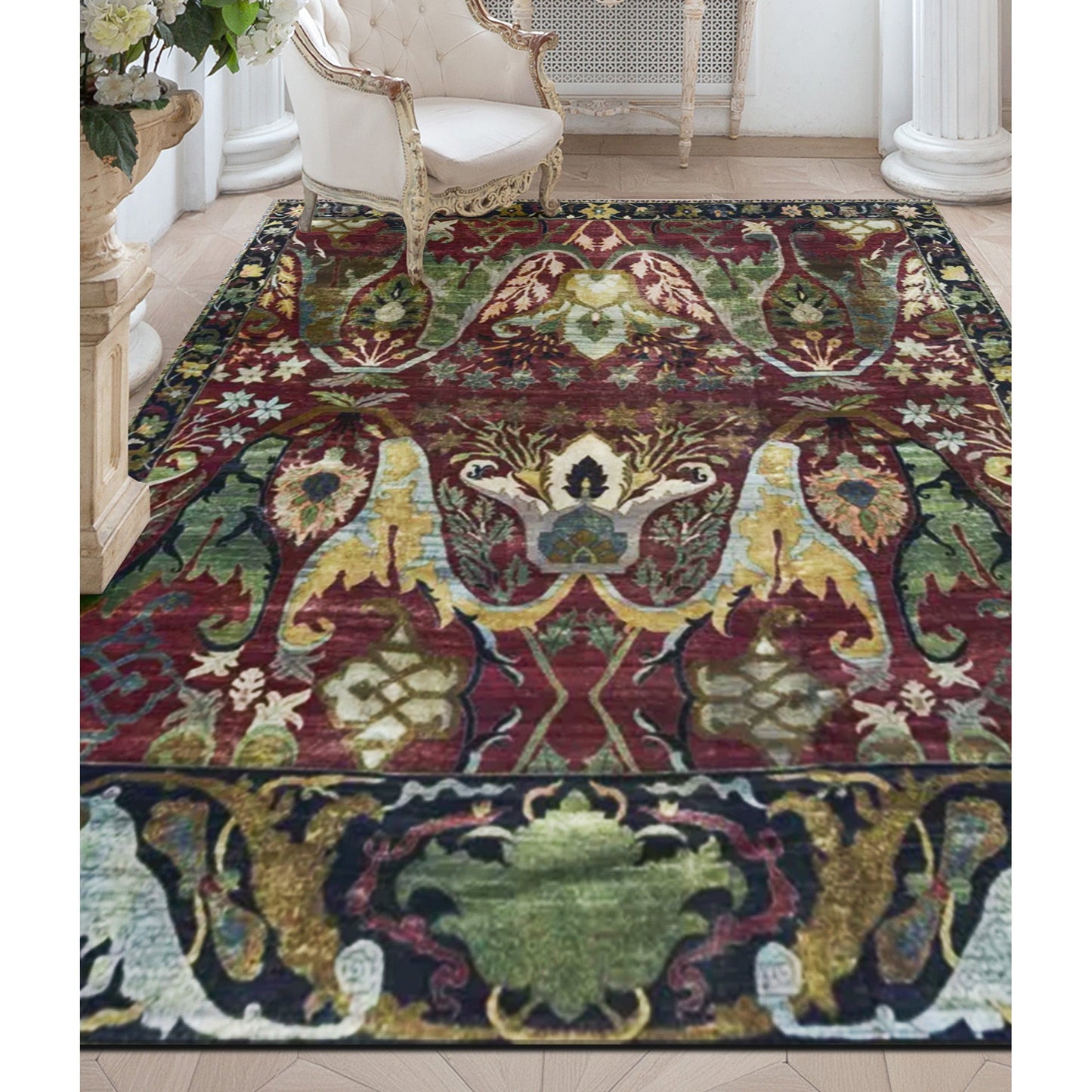 SONA ANTIQUE ALL WOOL AC228 RED / BLACK