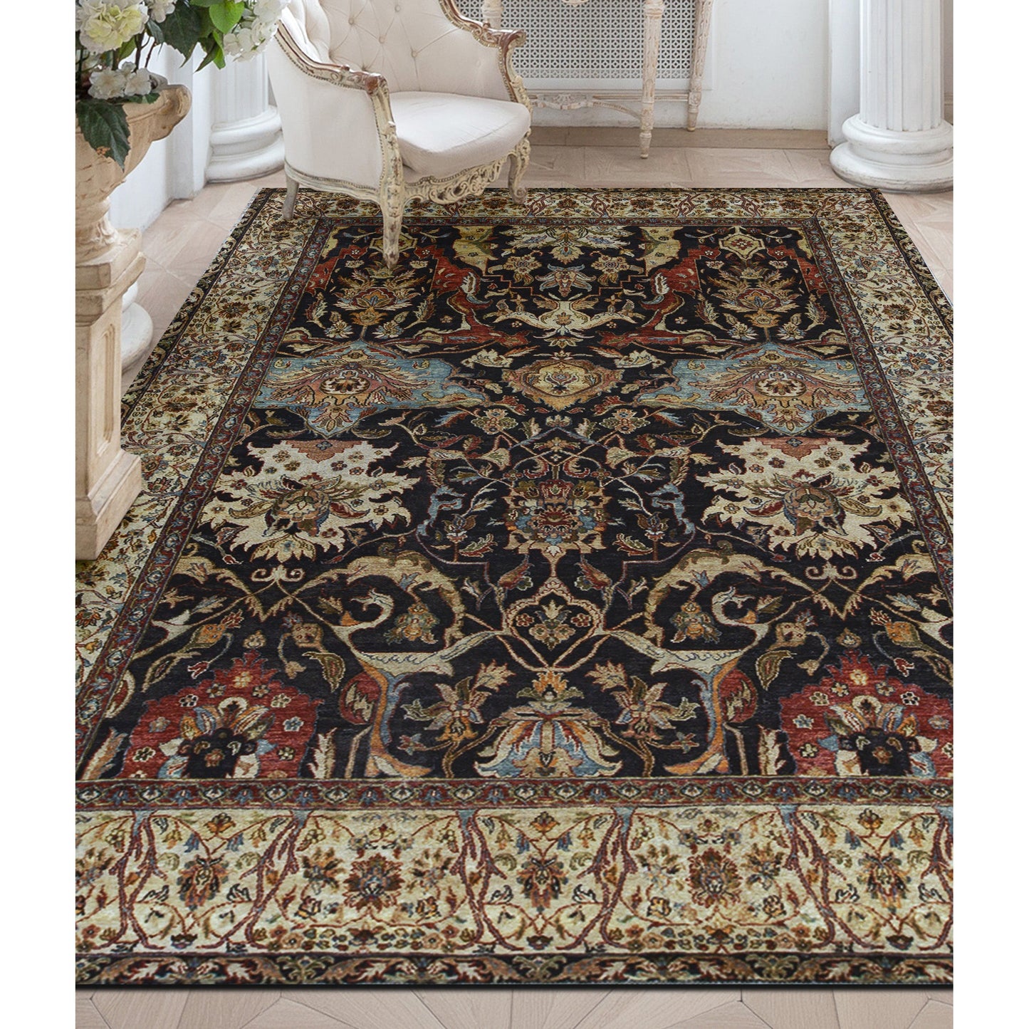 SONA ANTIQUE ALL WOOL AC229 BLACK / CREAM