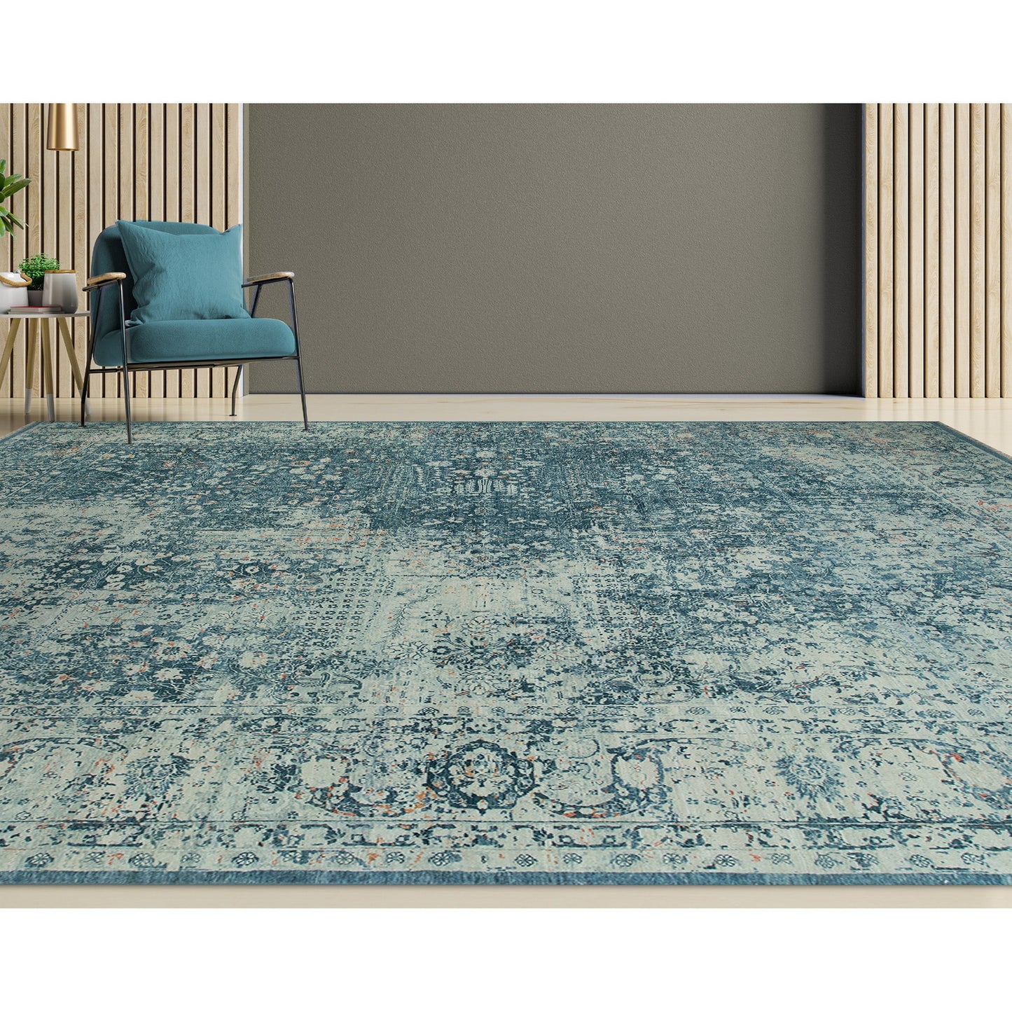 SONA ANTIQUE ALL WOOL KP-24 TEAL BLUE