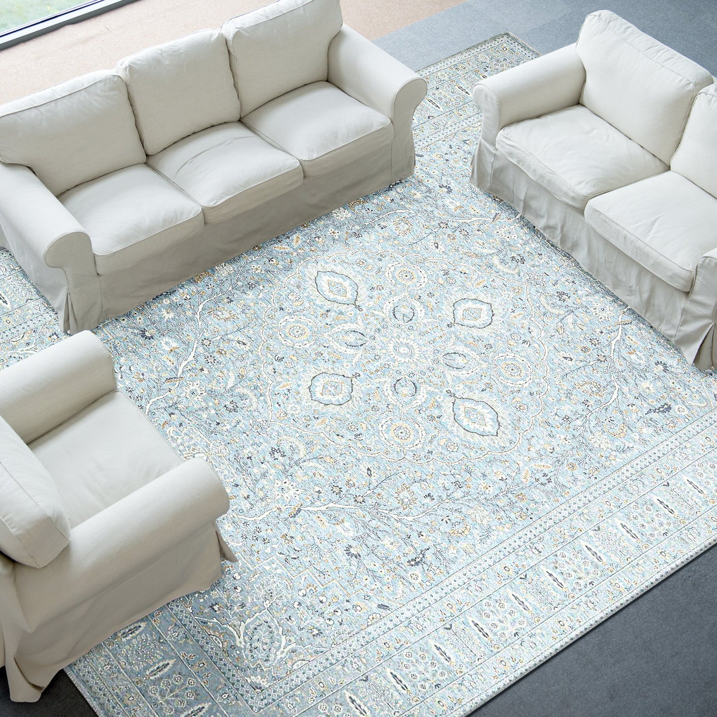 SONA ANTIQUE ALL WOOL TTS01 LIGHT BLUE