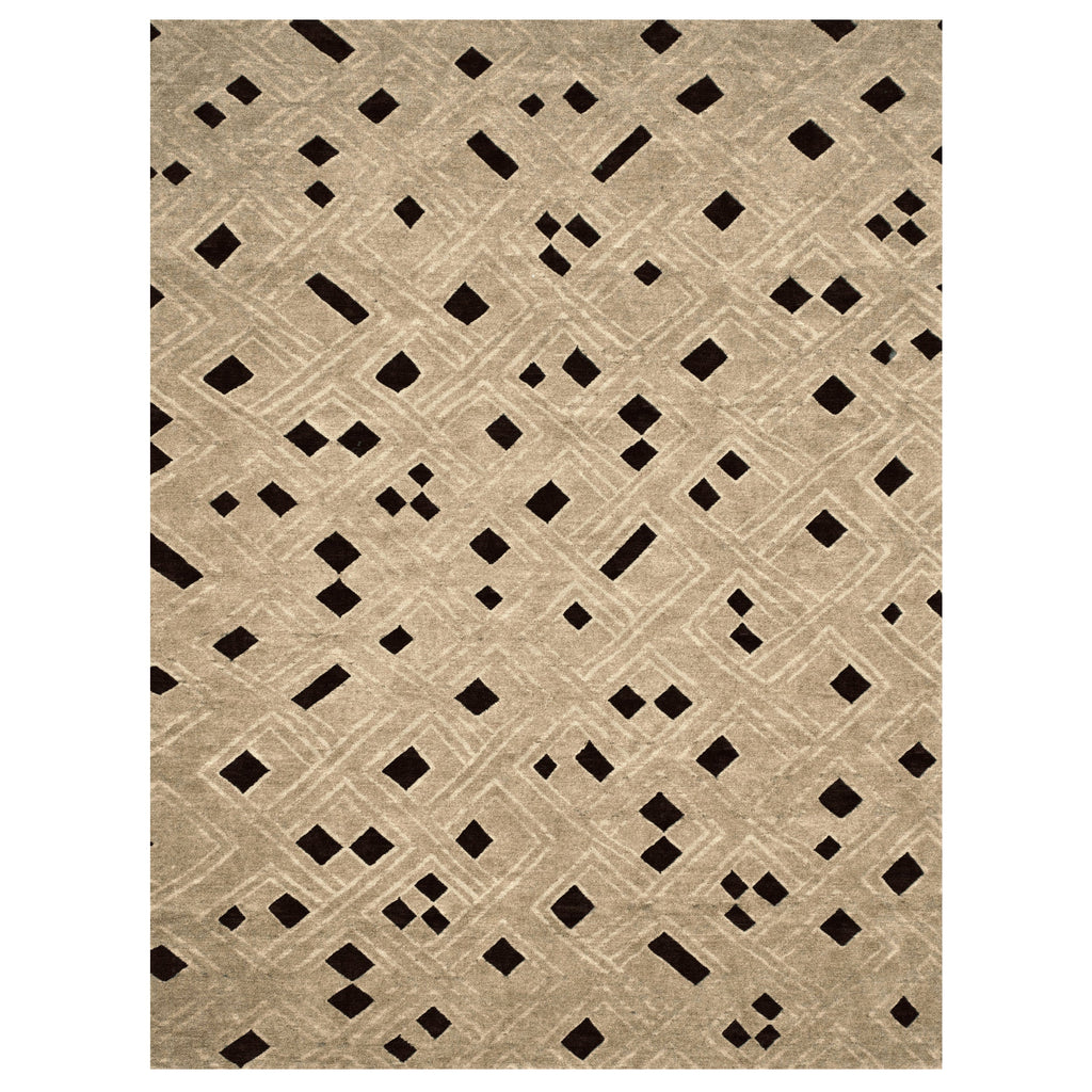 TIBETAN ALL WOOL AFKOT KOTA NATURAL / BLACK