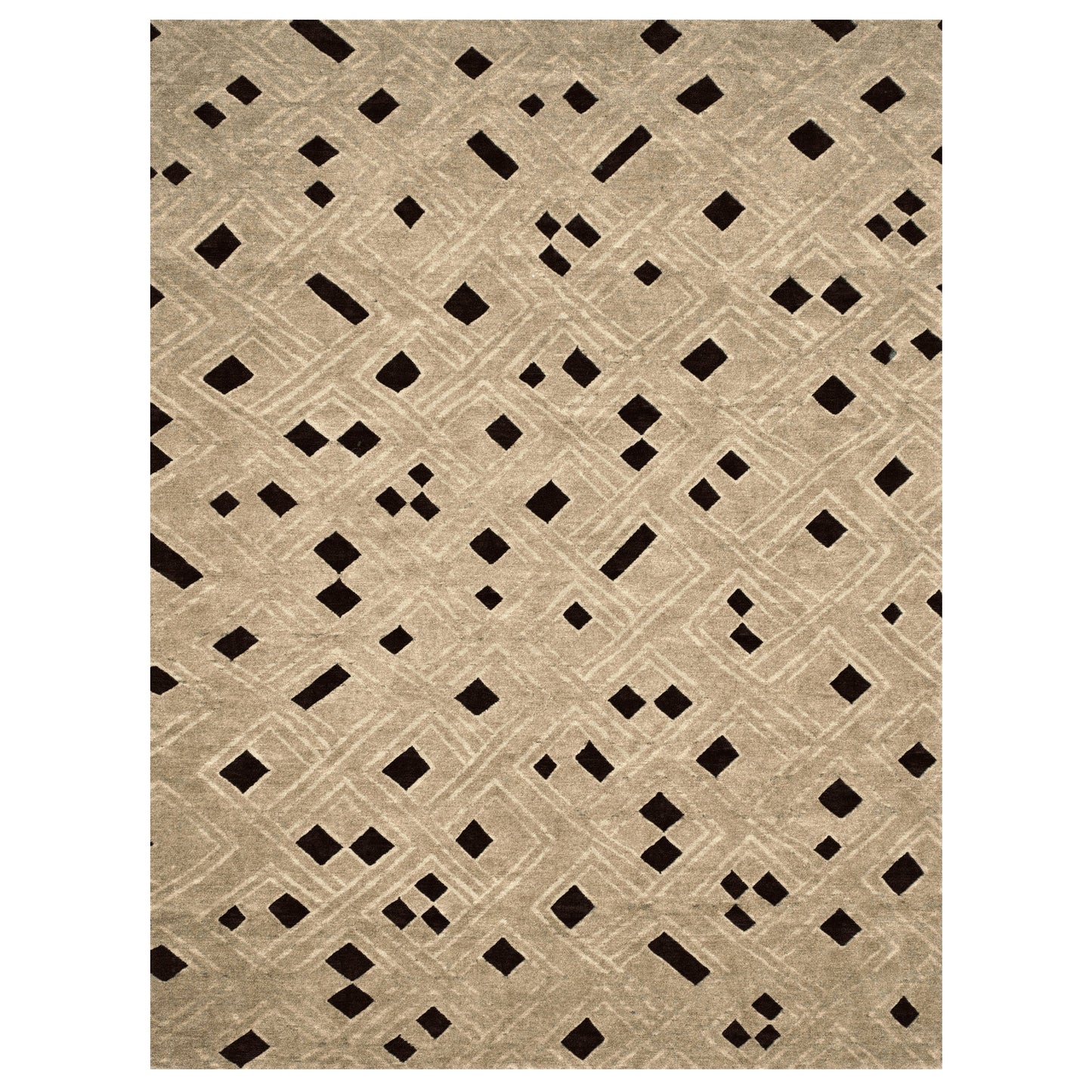 TIBETAN ALL WOOL AFKOT KOTA NATURAL / BLACK