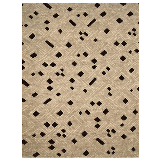 TIBETAN ALL WOOL AFKOT KOTA NATURAL / BLACK