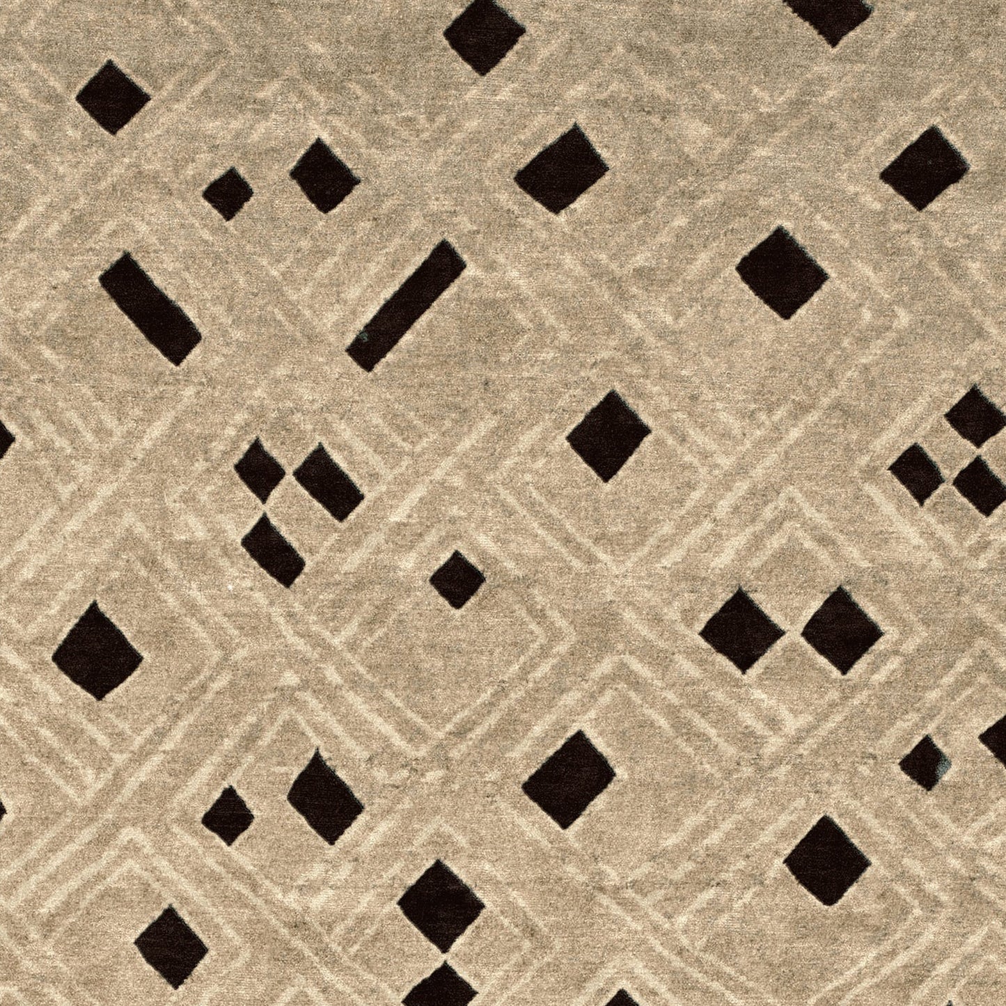 TIBETAN ALL WOOL AFKOT KOTA NATURAL / BLACK