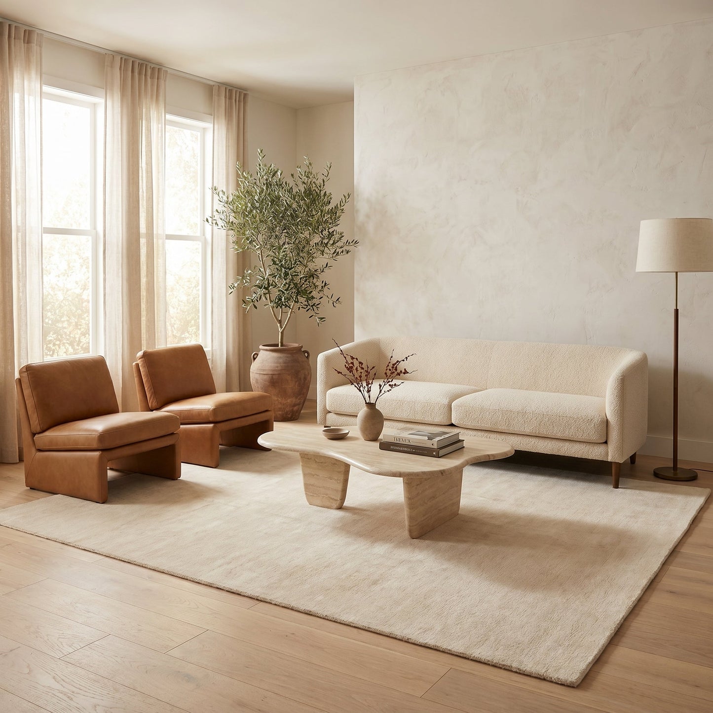 TIBETAN LINEN / WOOL EMSOL SOLID NATURAL / IVORY