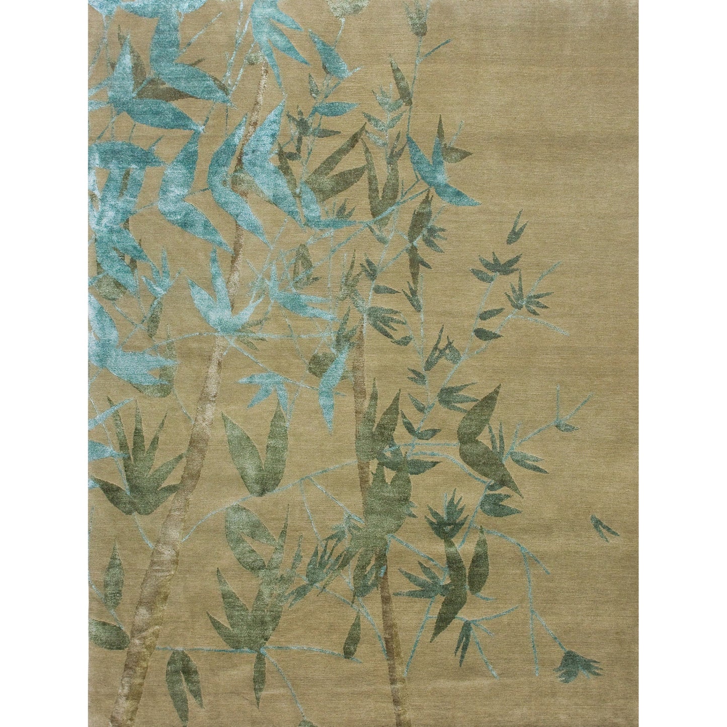 TIBETAN WOOL / SILK ADBRA BRANCHES SEAFOAM