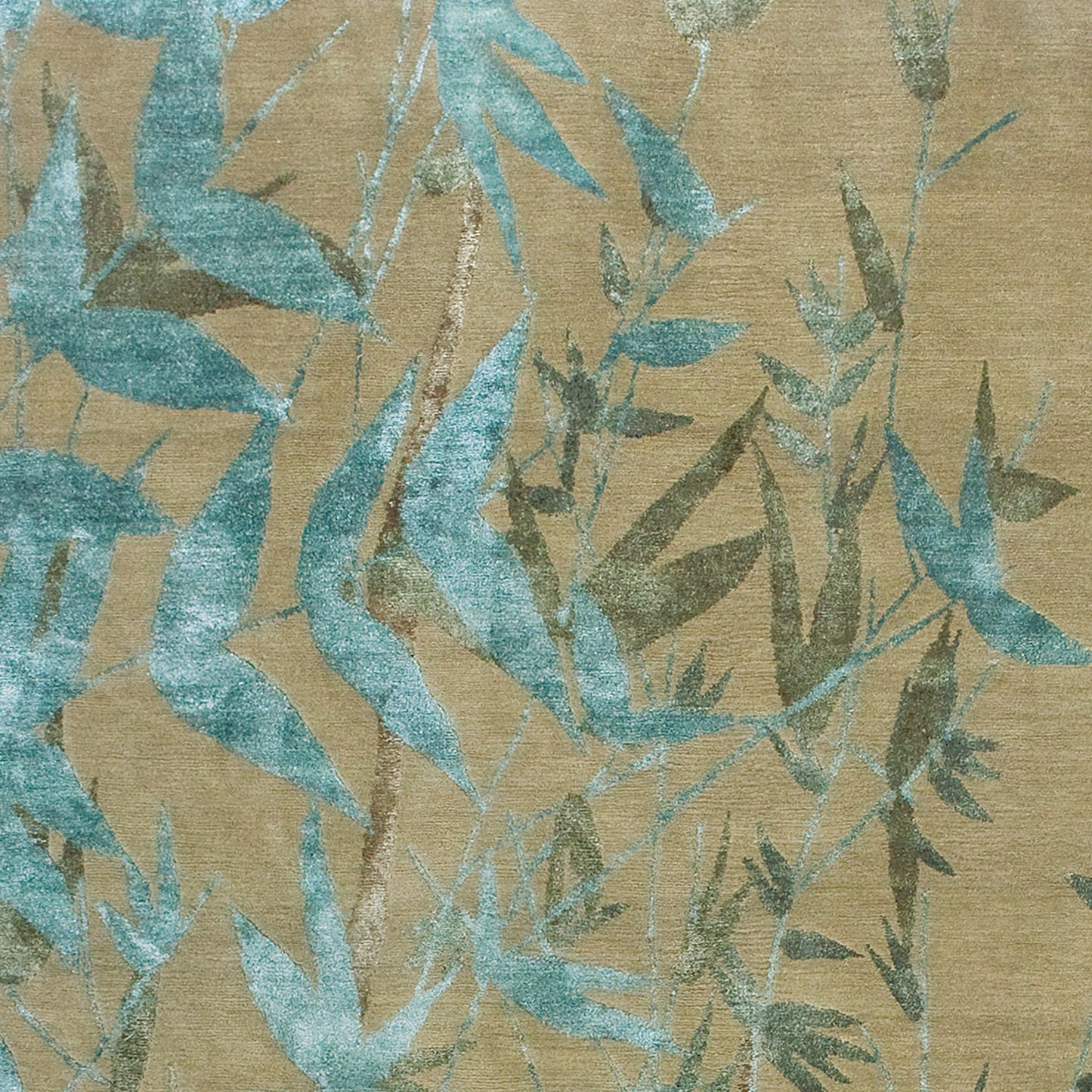 TIBETAN WOOL / SILK ADBRA BRANCHES SEAFOAM