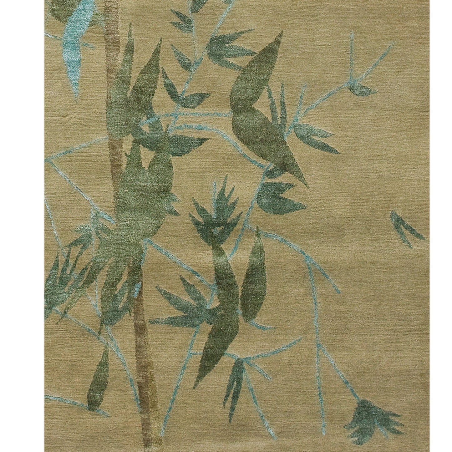 TIBETAN WOOL / SILK ADBRA BRANCHES SEAFOAM