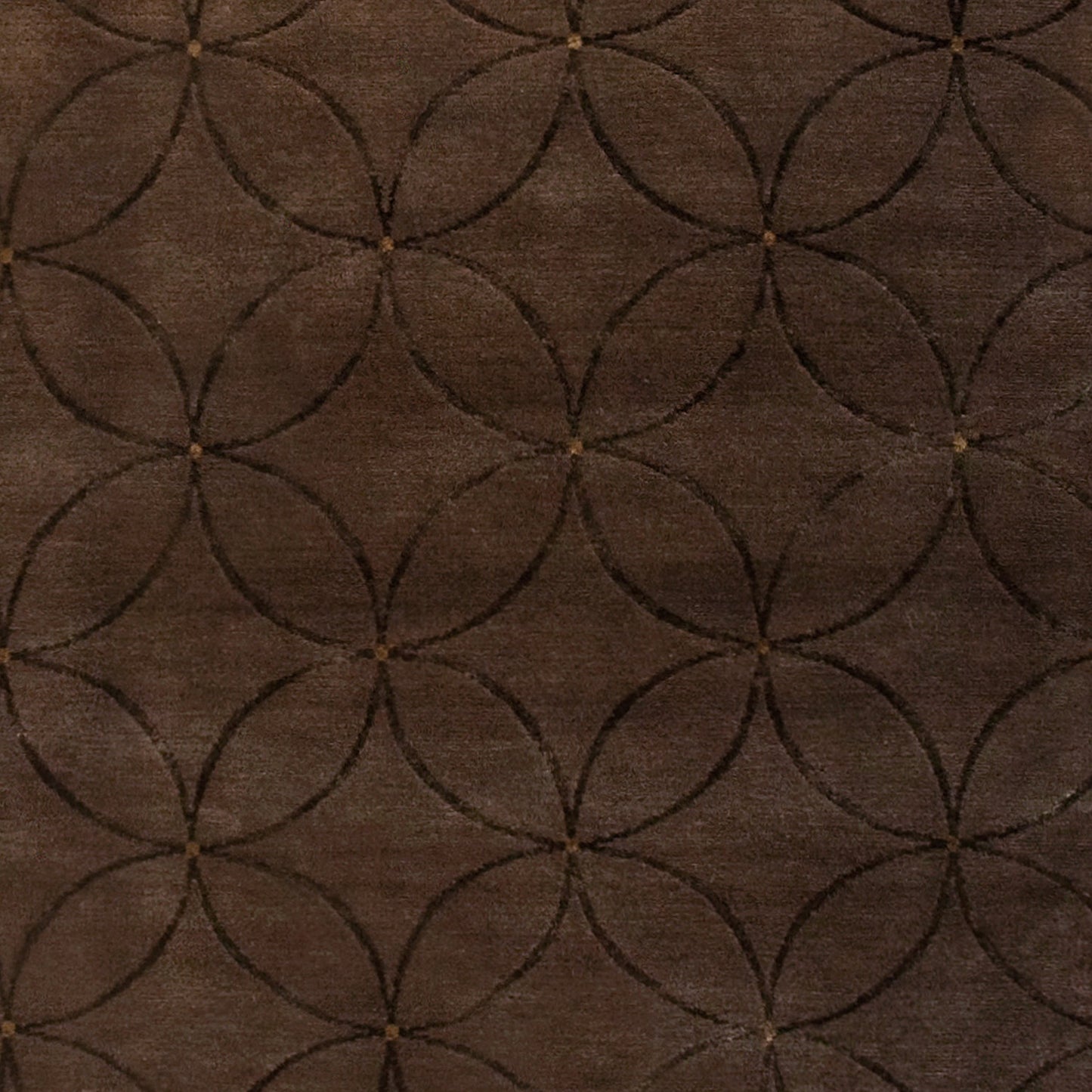 TIBETAN WOOL / SILK ADCIR CIRCLE LATTICE BROWN