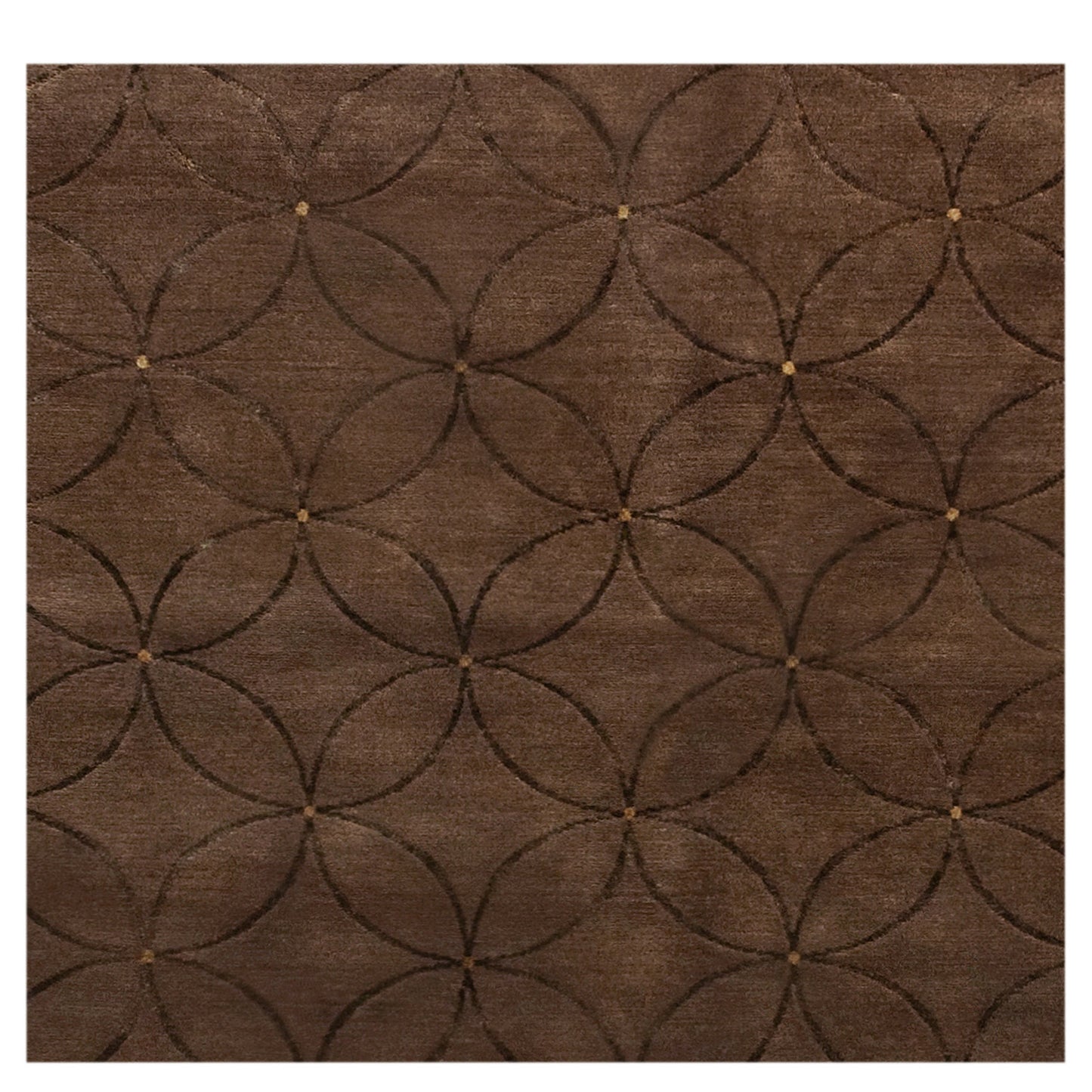 TIBETAN WOOL / SILK ADCIR CIRCLE LATTICE BROWN