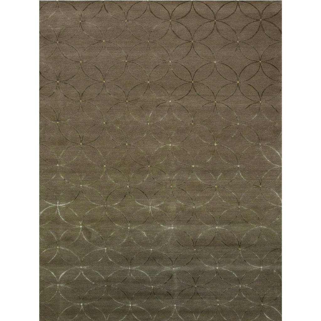 TIBETAN WOOL / SILK ADCIR CIRCLE LATTICE FAWN