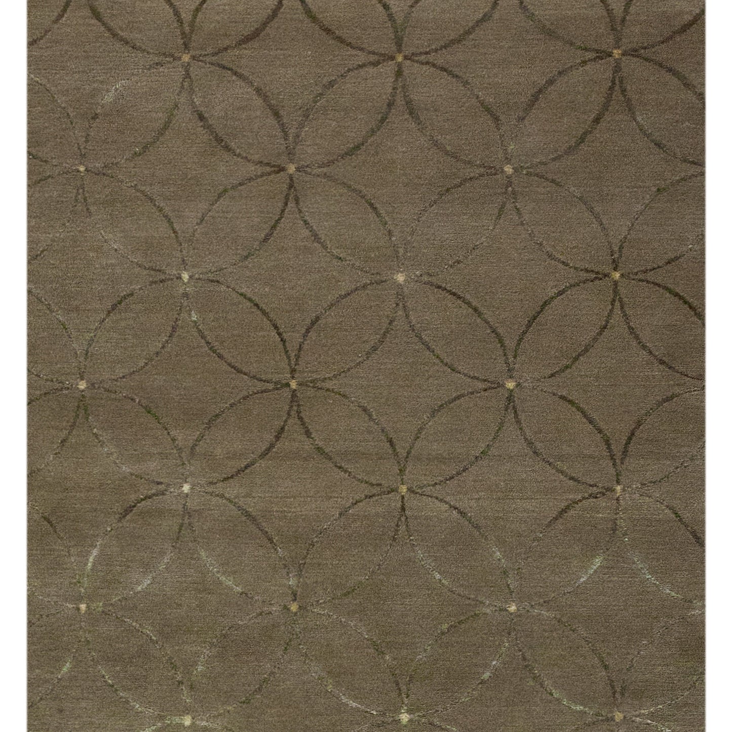 TIBETAN WOOL / SILK ADCIR CIRCLE LATTICE FAWN