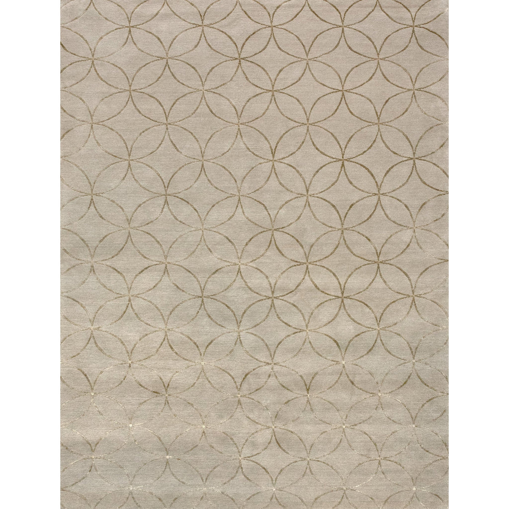 TIBETAN WOOL / SILK ADCIR CIRCLE LATTICE IVORY