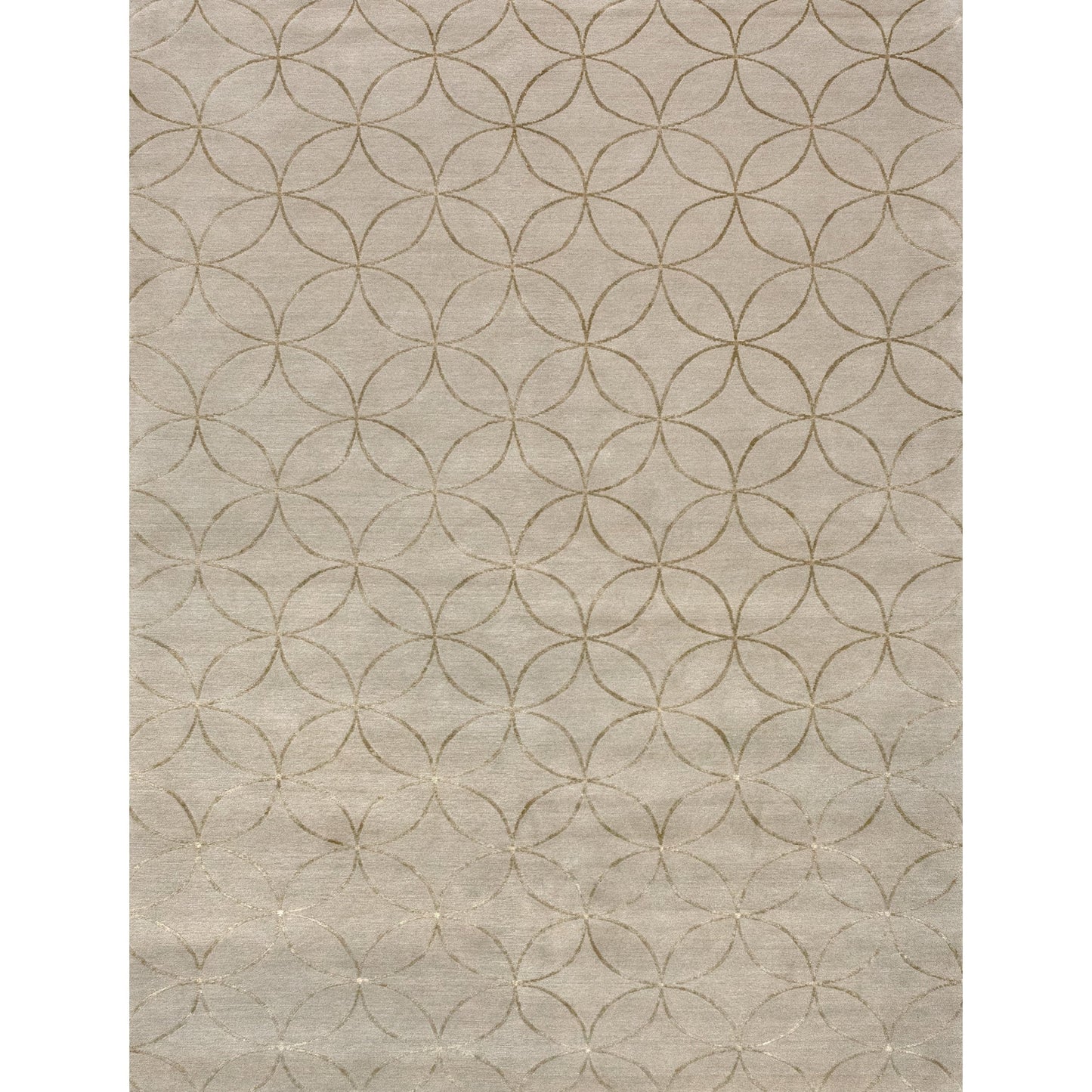 TIBETAN WOOL / SILK ADCIR CIRCLE LATTICE IVORY