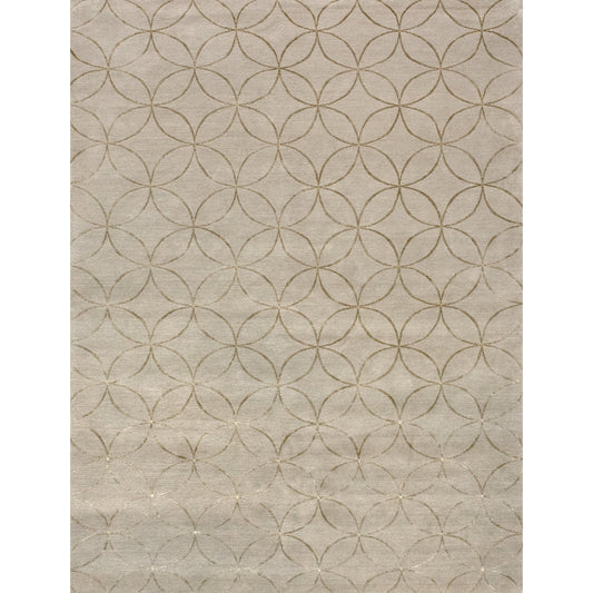 TIBETAN WOOL / SILK ADCIR CIRCLE LATTICE IVORY