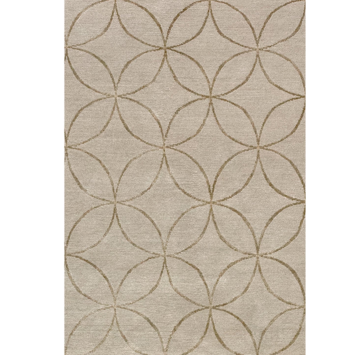TIBETAN WOOL / SILK ADCIR CIRCLE LATTICE IVORY