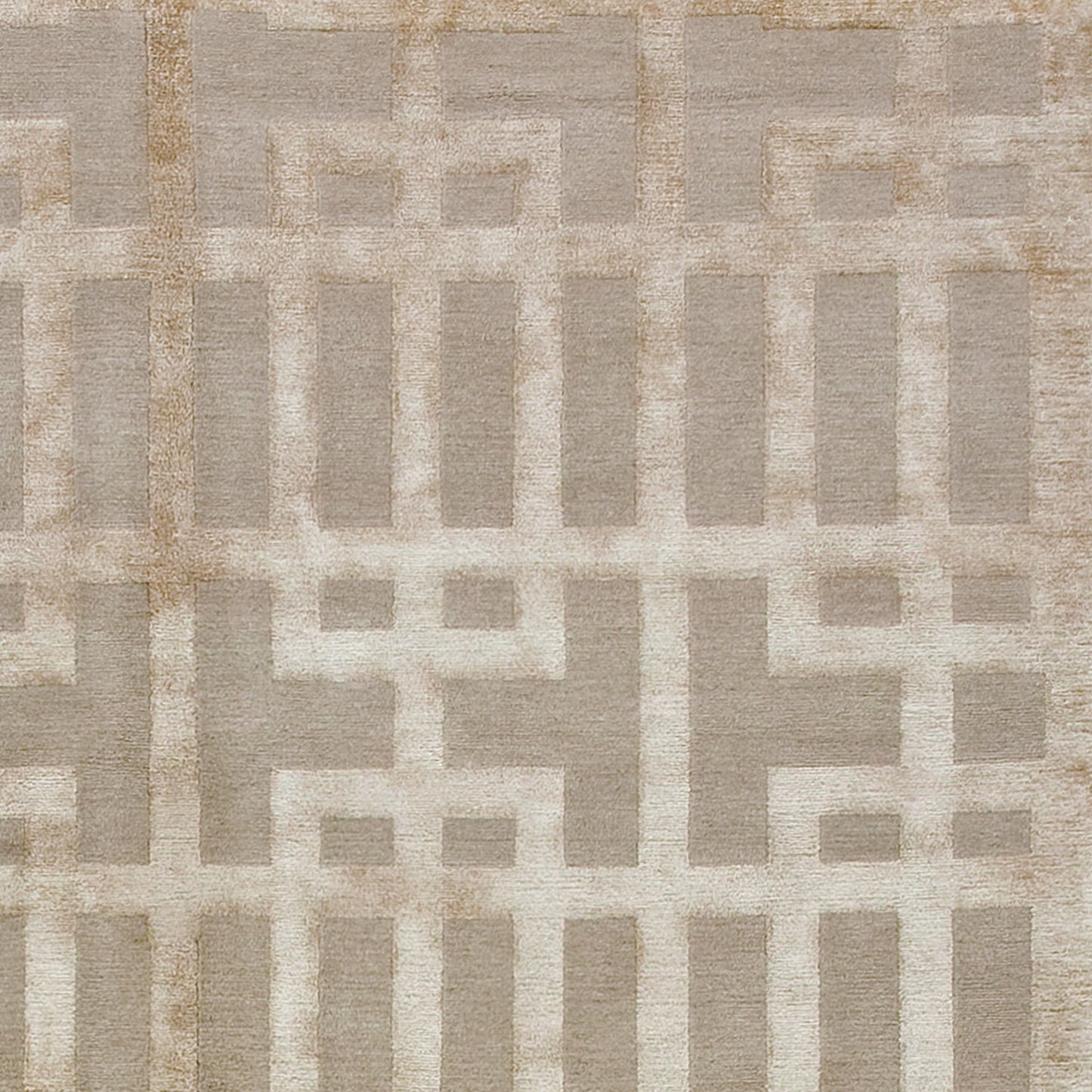 TIBETAN WOOL / SILK ADGAT GATED LATTICE ECRU