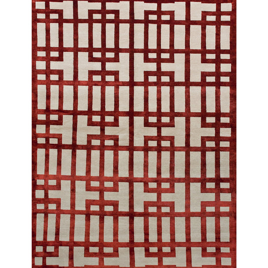 TIBETAN WOOL / SILK ADGAT GATED LATTICE GARNET