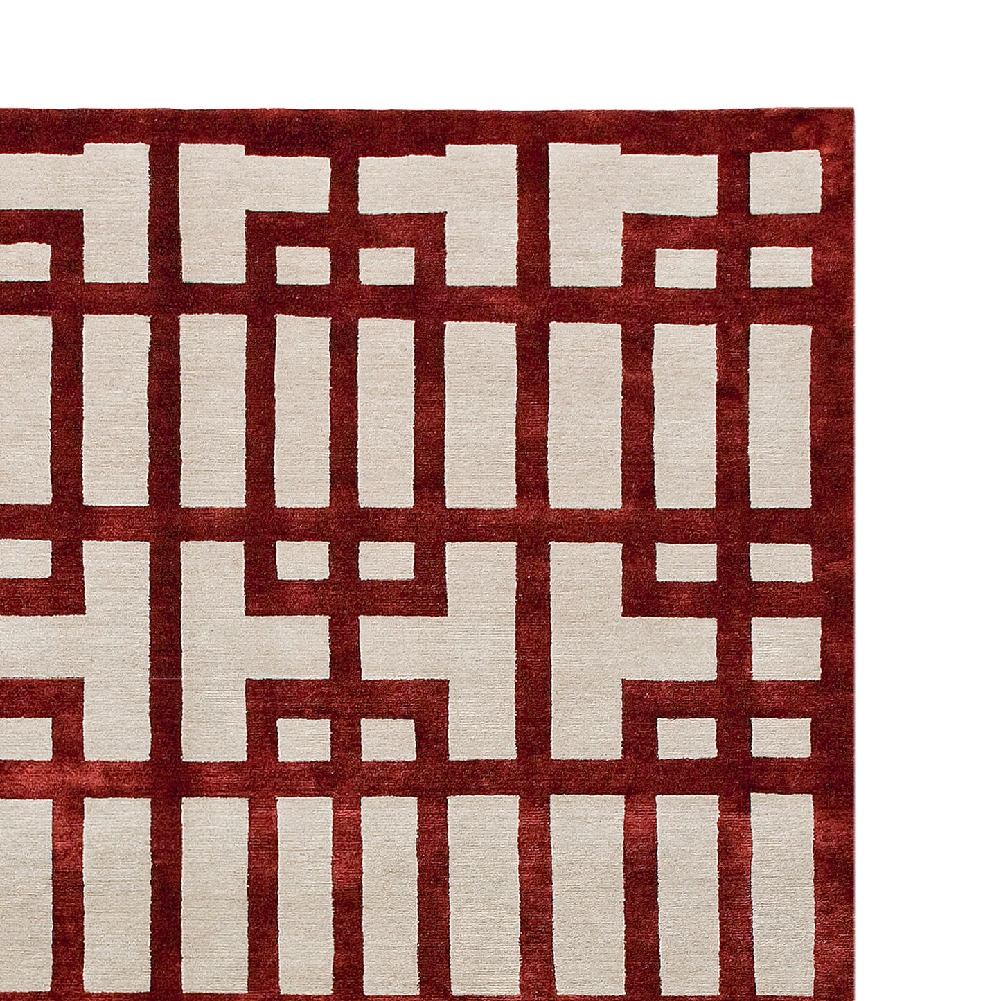 TIBETAN WOOL / SILK ADGAT GATED LATTICE GARNET