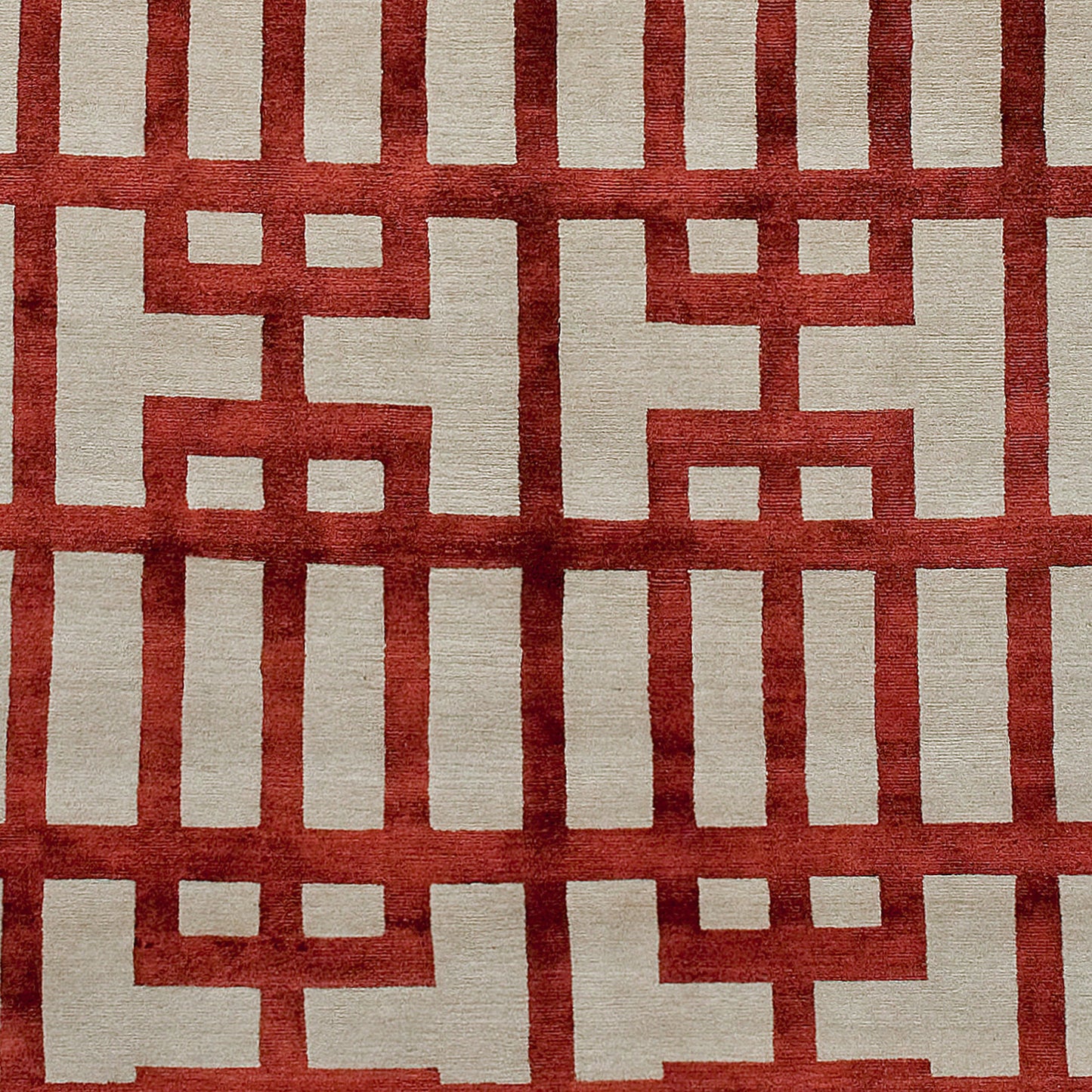 TIBETAN WOOL / SILK ADGAT GATED LATTICE GARNET