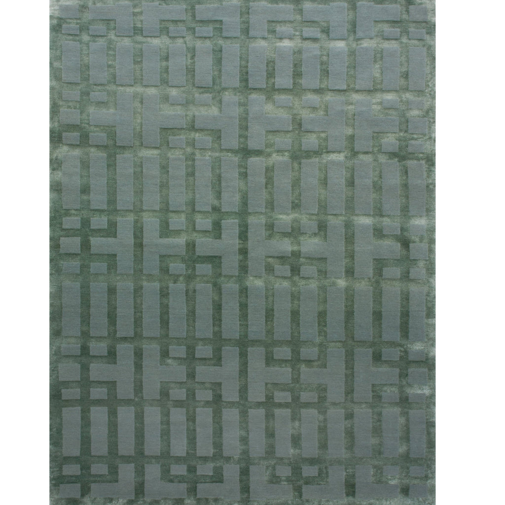 TIBETAN WOOL / SILK ADGAT GATED LATTICE SEAFOAM