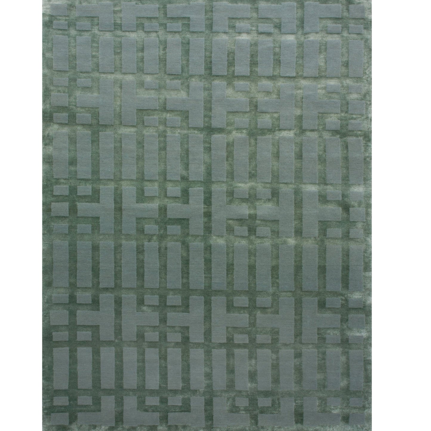 TIBETAN WOOL / SILK ADGAT GATED LATTICE SEAFOAM