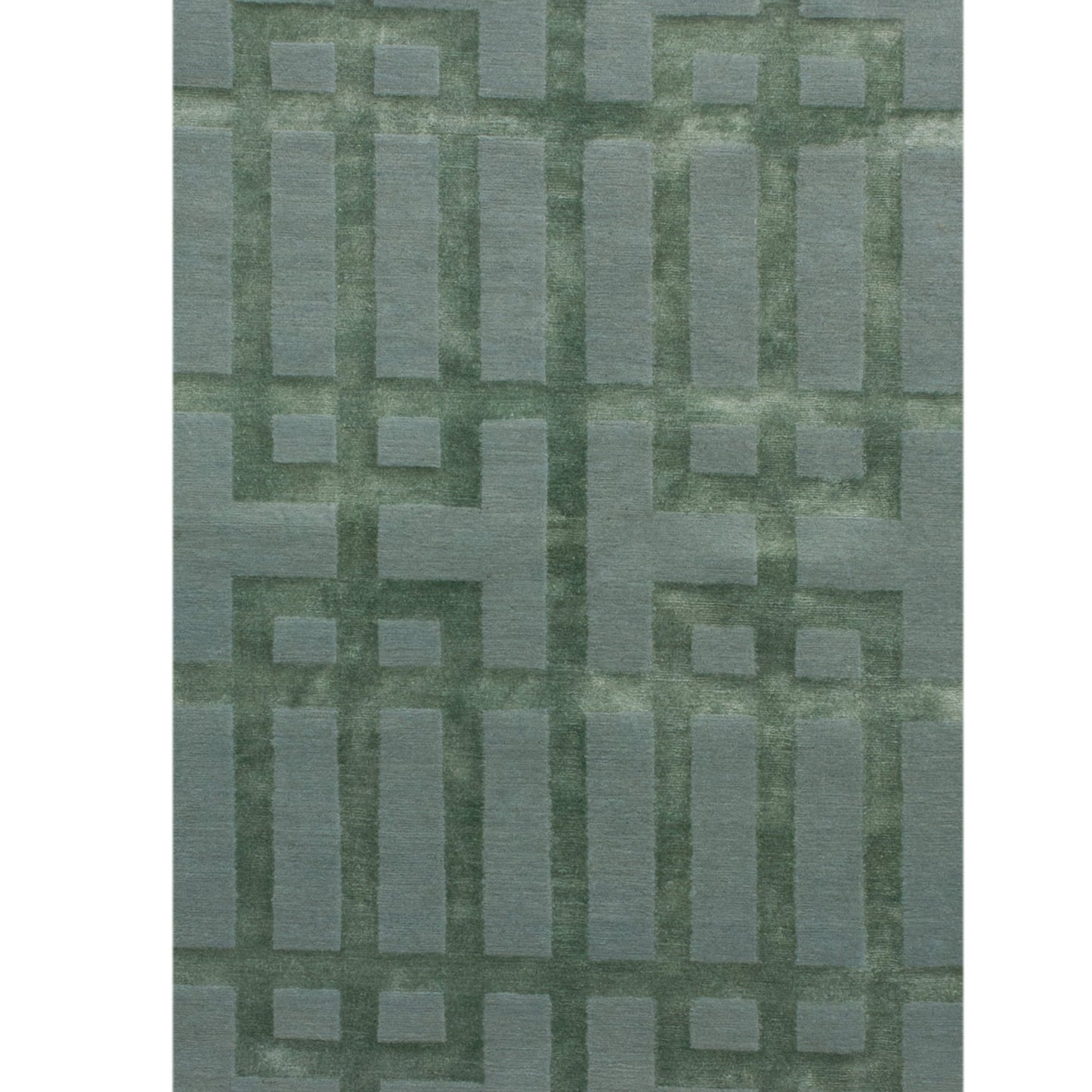 TIBETAN WOOL / SILK ADGAT GATED LATTICE SEAFOAM