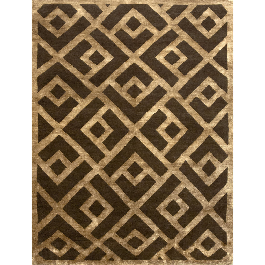 TIBETAN WOOL / SILK ADLAC LACED DIAMOND BROWN / GOLD
