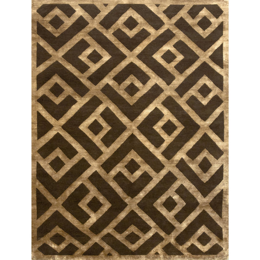 TIBETAN WOOL / SILK ADLAC LACED DIAMOND BROWN / GOLD