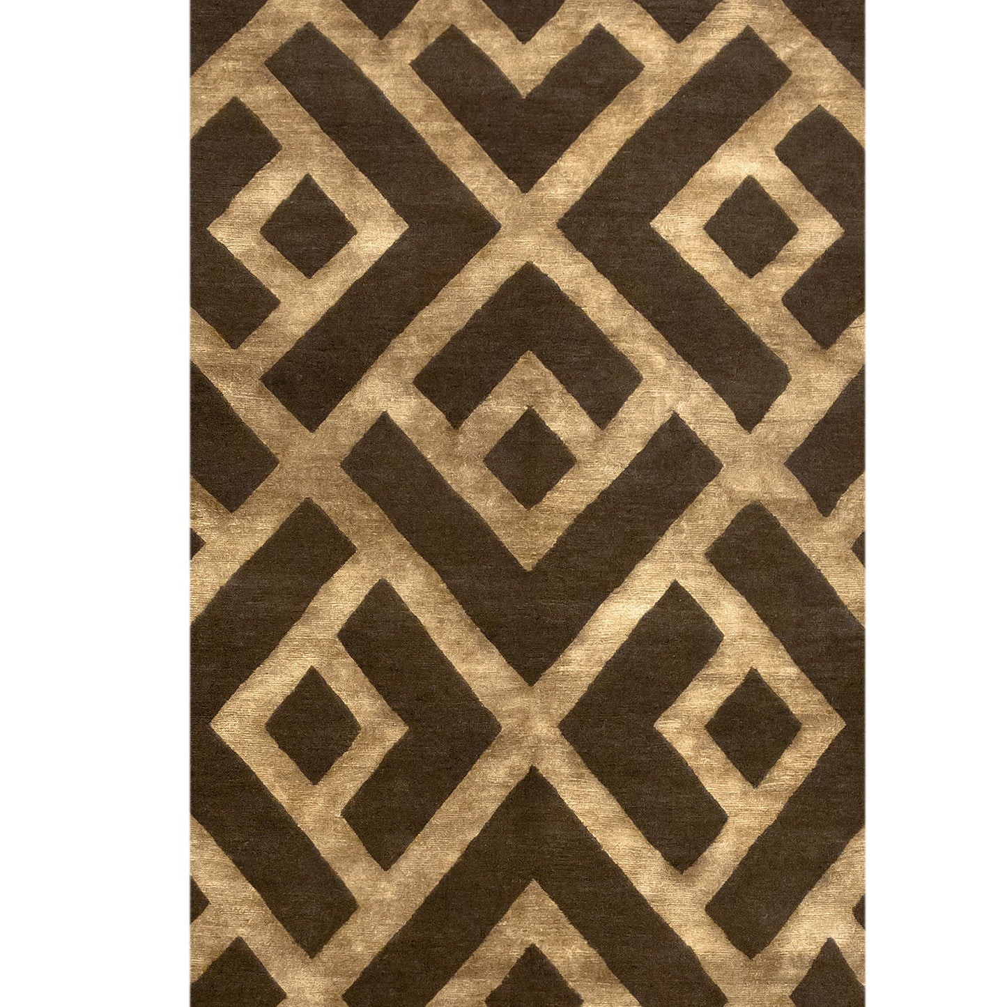 TIBETAN WOOL / SILK ADLAC LACED DIAMOND BROWN / GOLD