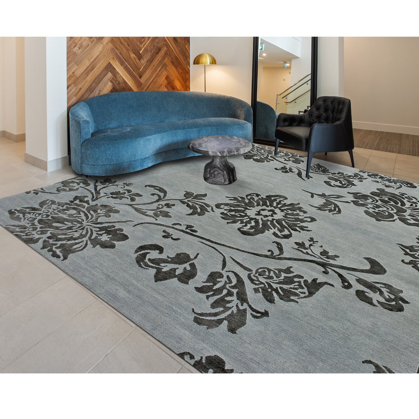 TIBETAN WOOL / SILK ADLOT LOTUS SKY