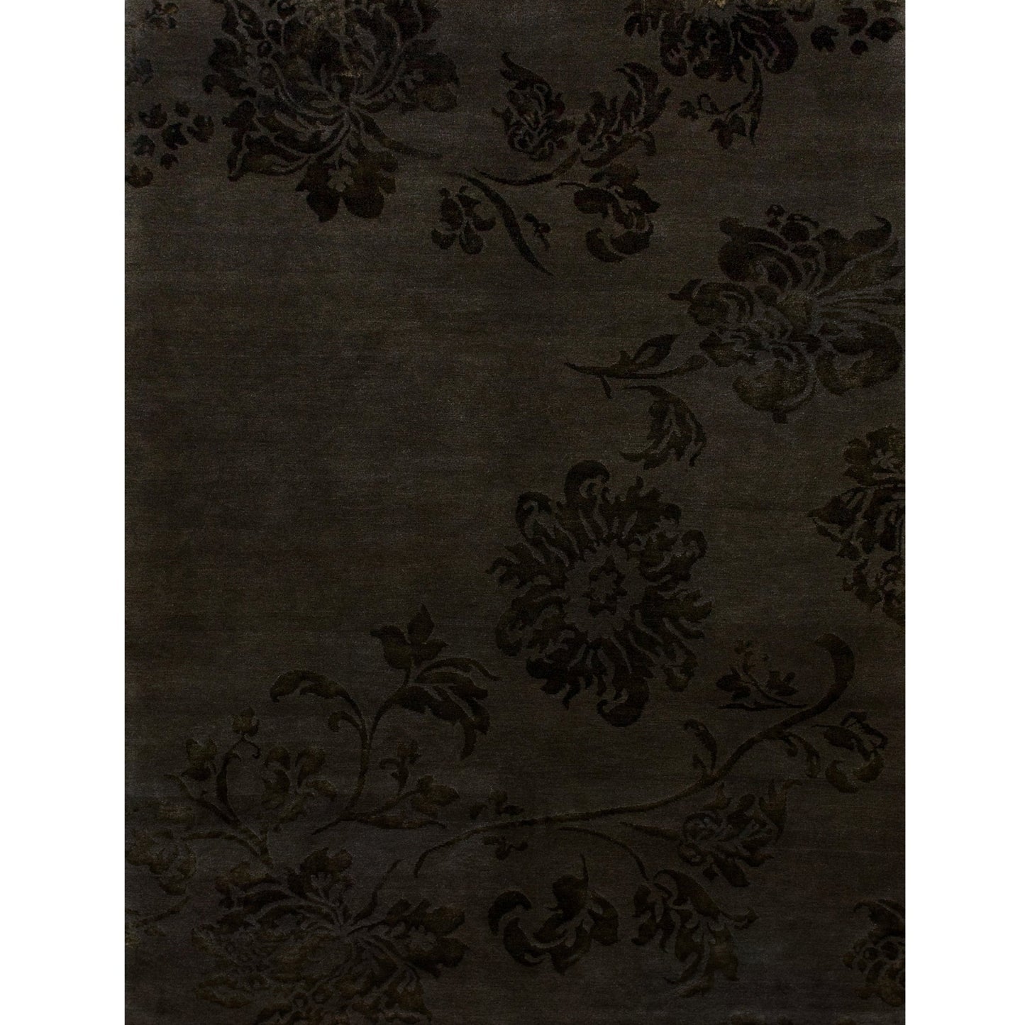 TIBETAN WOOL / SILK ADLOT LOTUS WALNUT