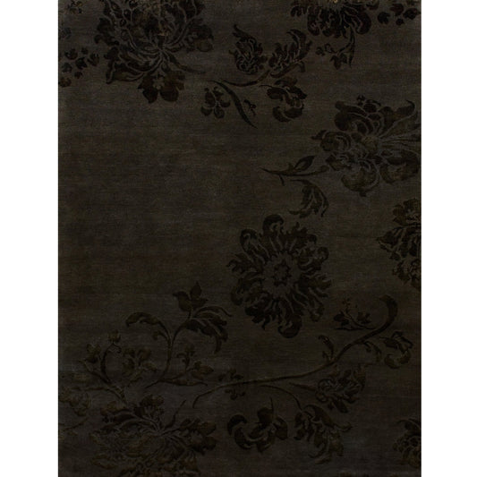 TIBETAN WOOL / SILK ADLOT LOTUS WALNUT